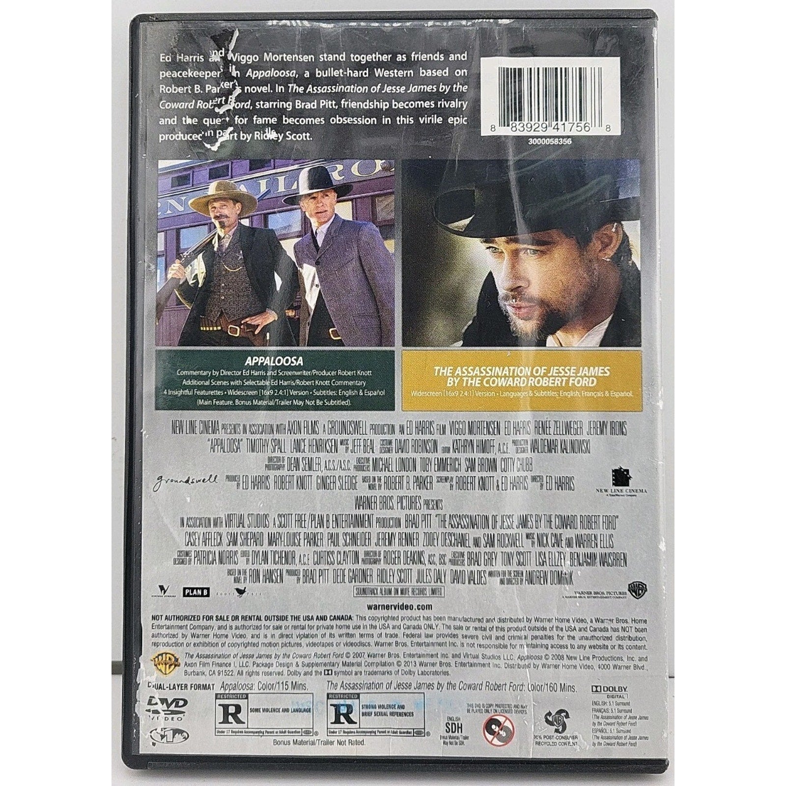 Double Feature: Appaloosa & The Assassination Of Jesse James DVD