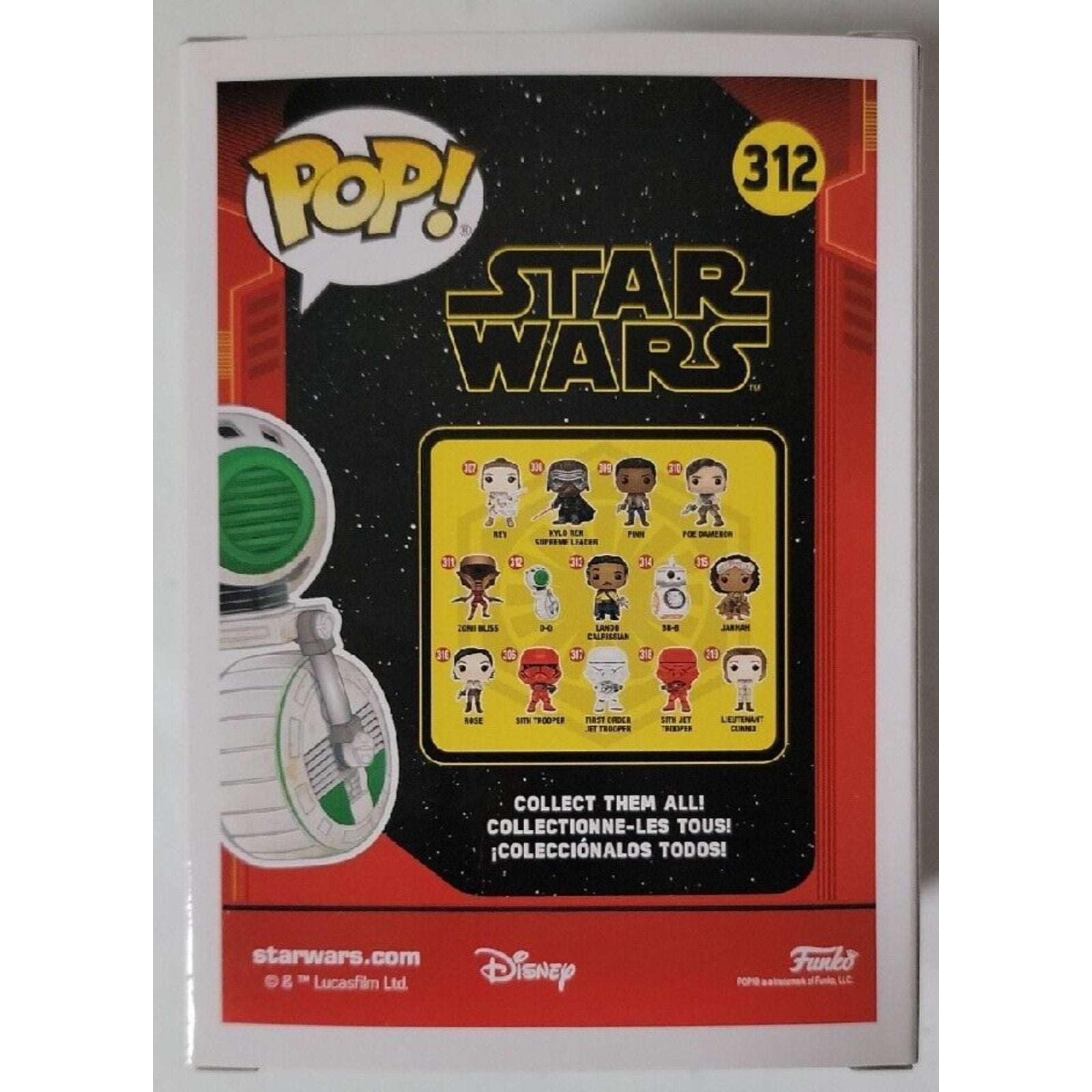 Funko Pop Star Wars D-0 Bobble-Head #312 Vinyl Figure