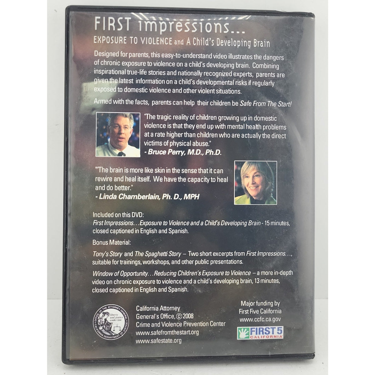First Impressions... Exposure To Violence And A Child's Developing Brain DVD