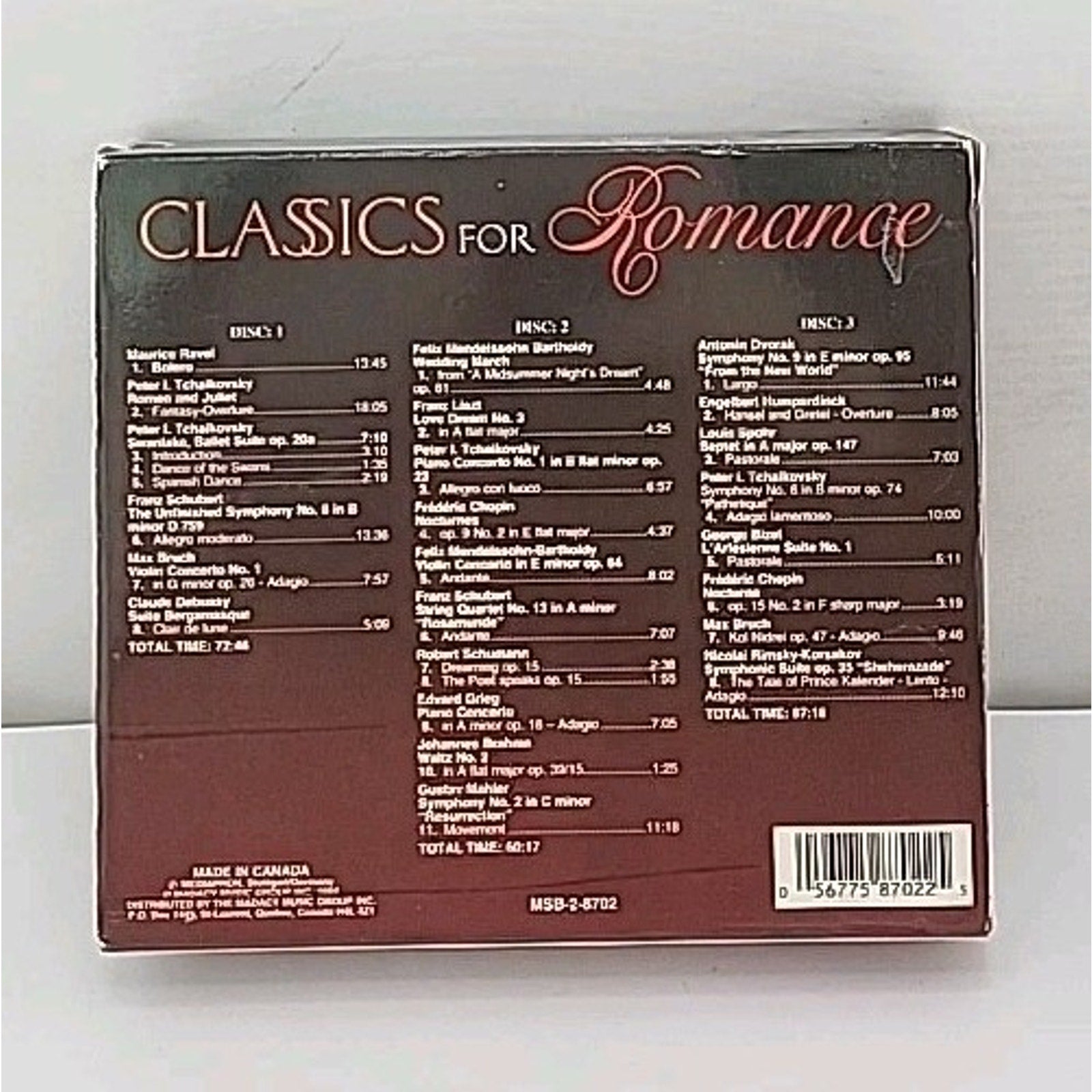 Classics for Romance by Various (CD, 1995) W/ Sleeve