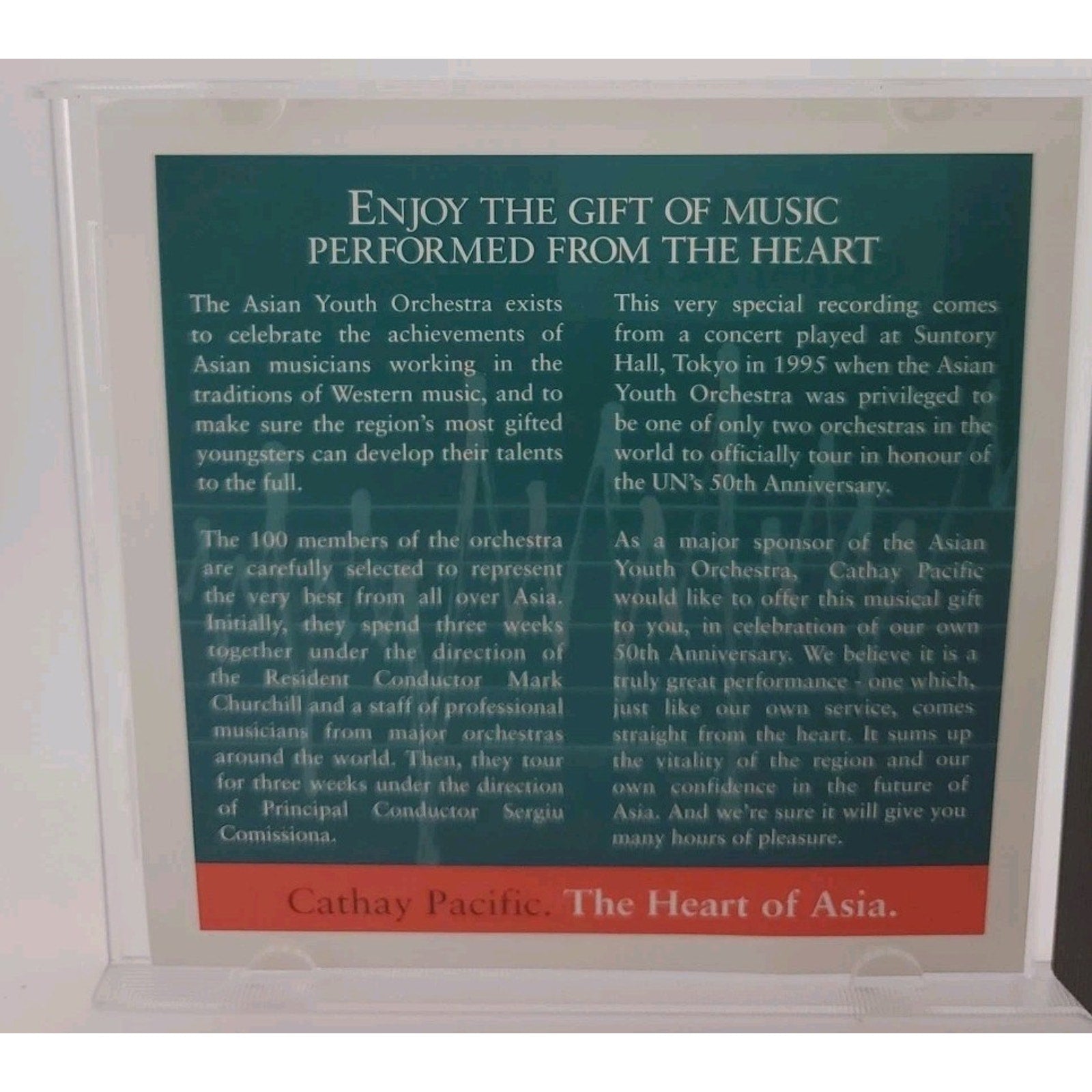 Asian Youth Orchestra Music CD - A Concert From The Heart