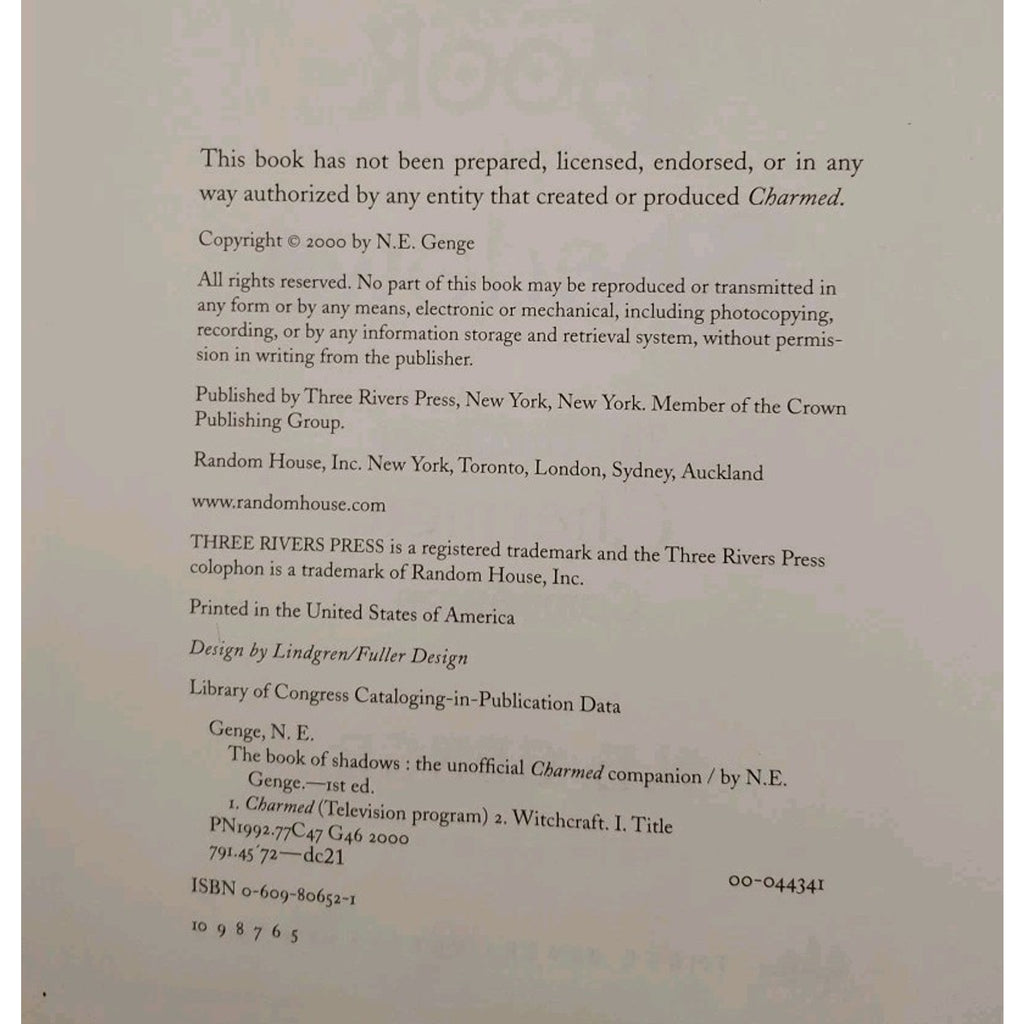 Book of Shadows : The Unofficial Charmed Companion by Ngaire E. Genge (2000,...
