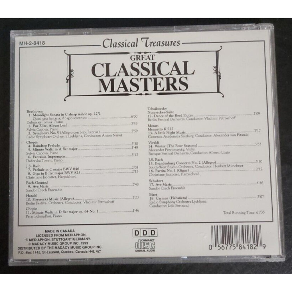 Classical Treasures: Great Classical Masters - Audio CD