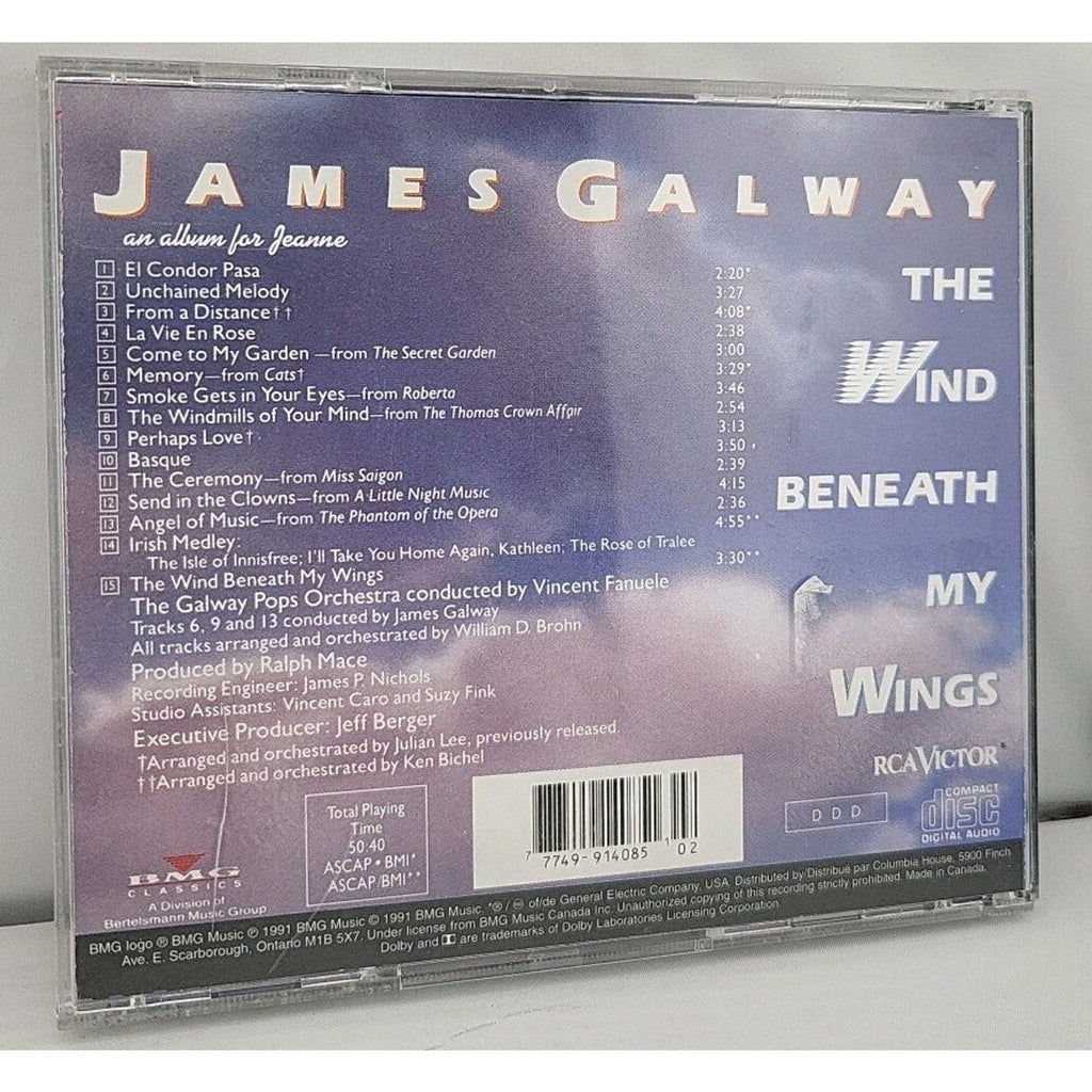 Wind Beneath My Wings by Galway, James (CD, 1991)