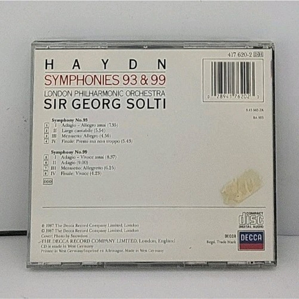 Haydn: Symphonies No 93 & 99; by London Philharmonic Orchestra; Solti, Sir Georg
