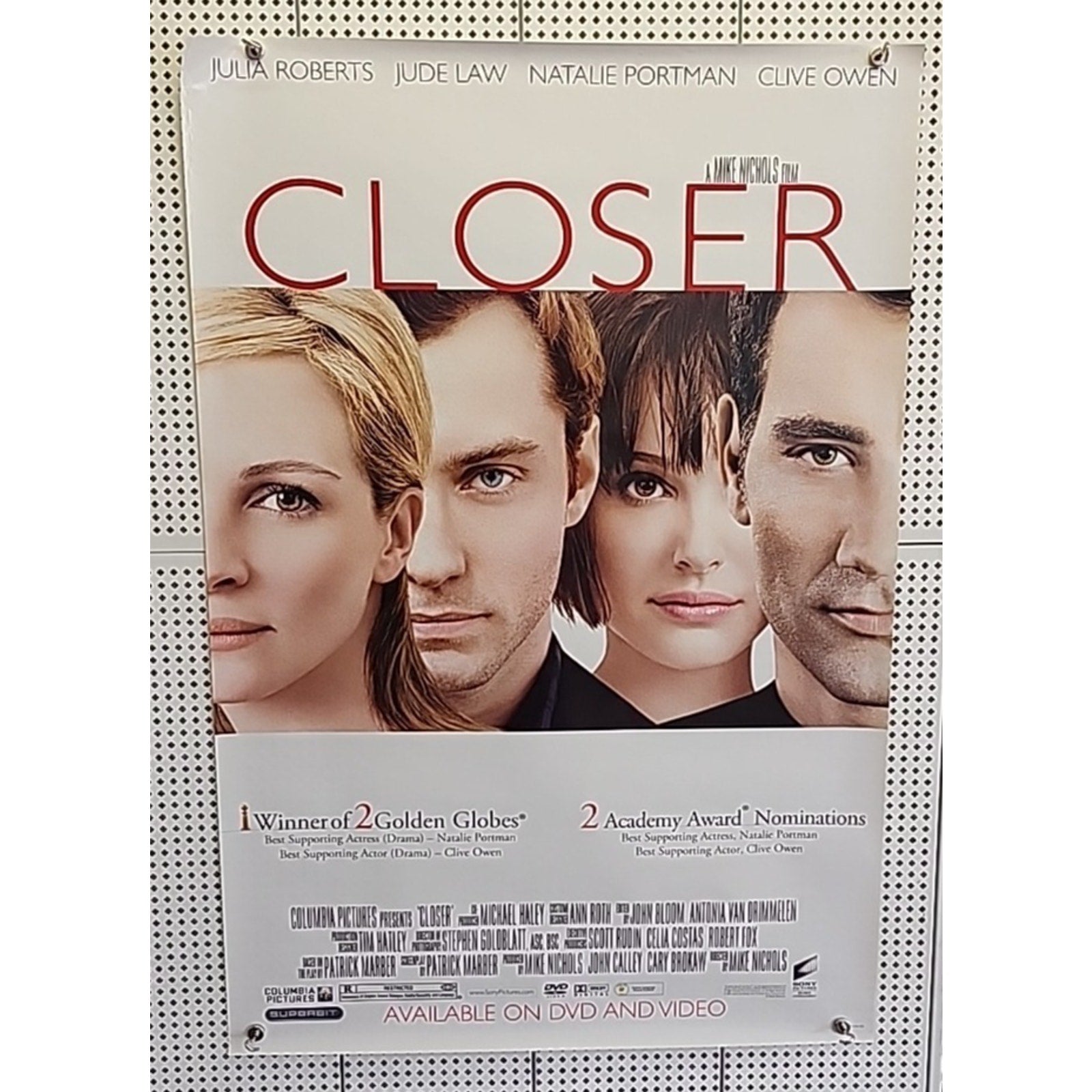 Closer Movie Poster Single Sided Original 27x40 Natalie Portman Julia Roberts