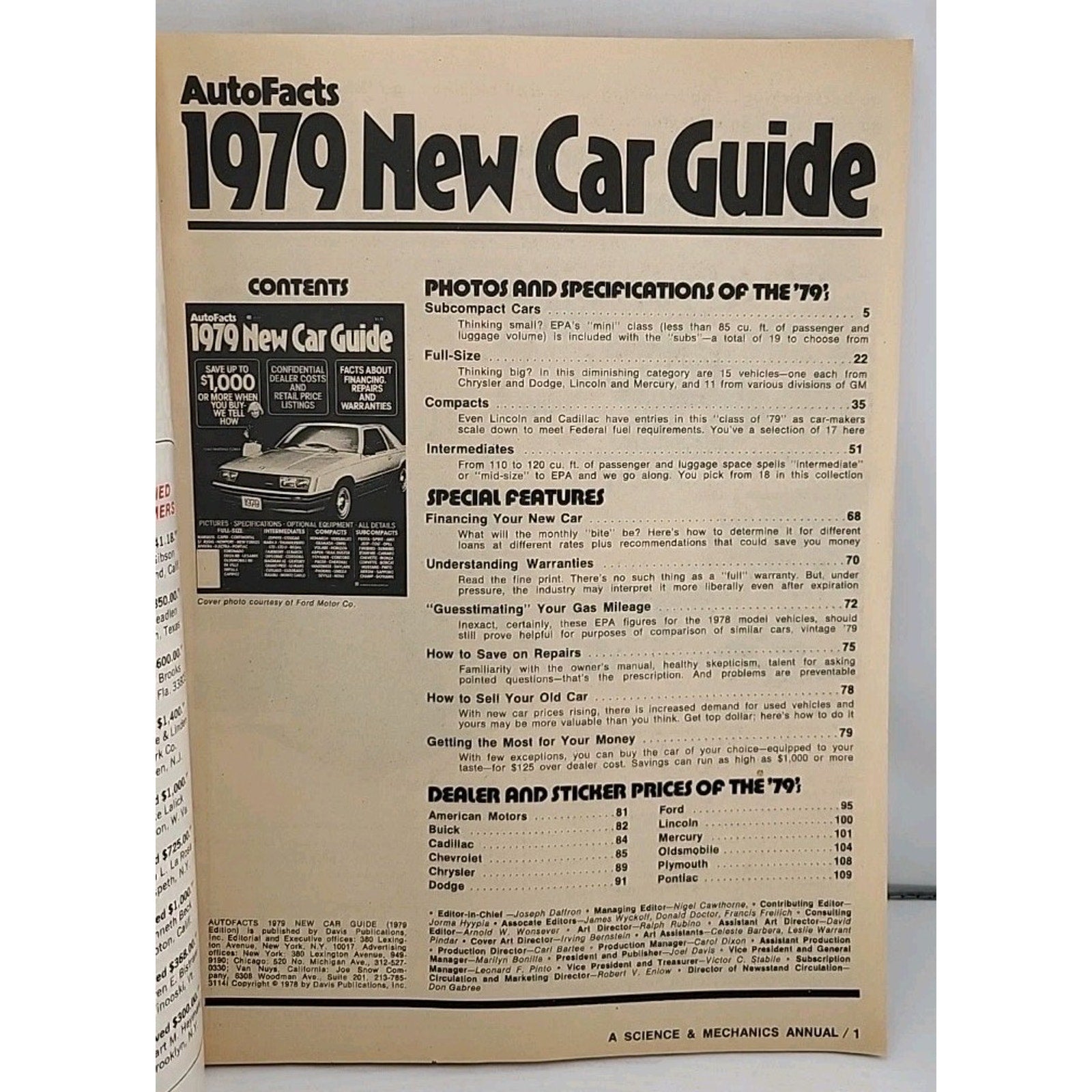 Autofacts 1979 New Car Guide