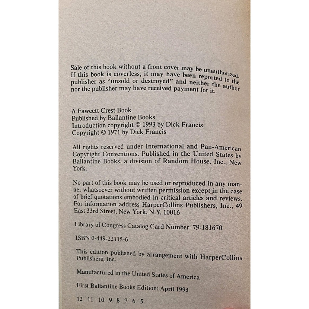 Bonecrack by Dick Francis (1993, Mass Market)