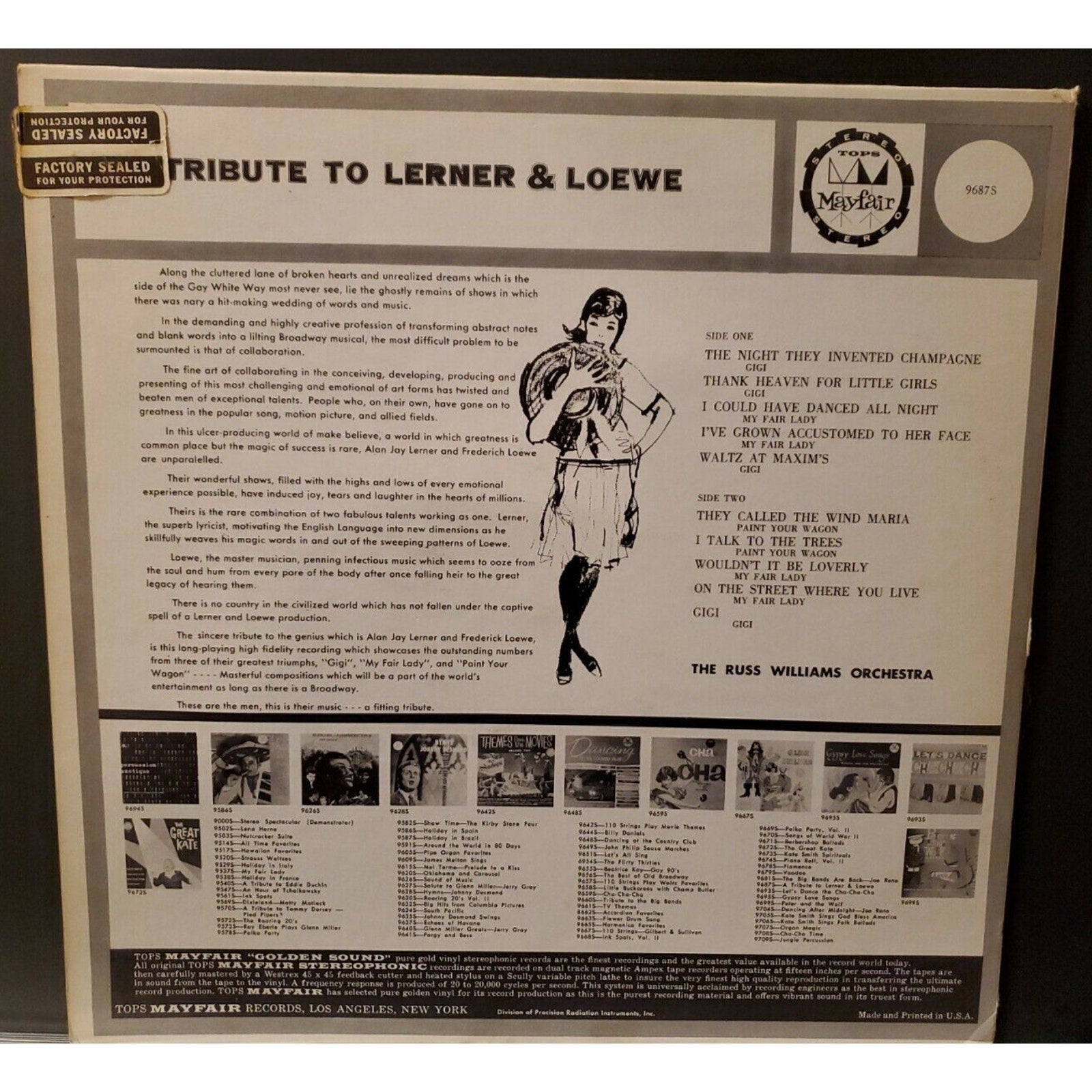 A Tribute to Lerner & Loewe- The Russ Williams Orchestra Vinyl LP Album Record