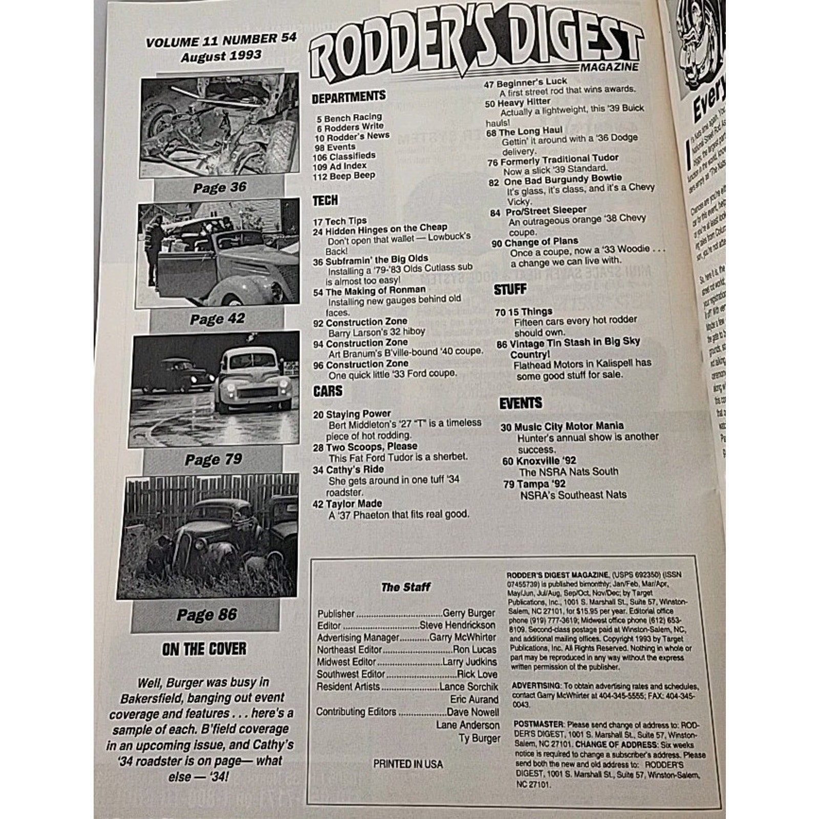 Rodder's Digest Magazine August 1993 Volume 11 Number 54