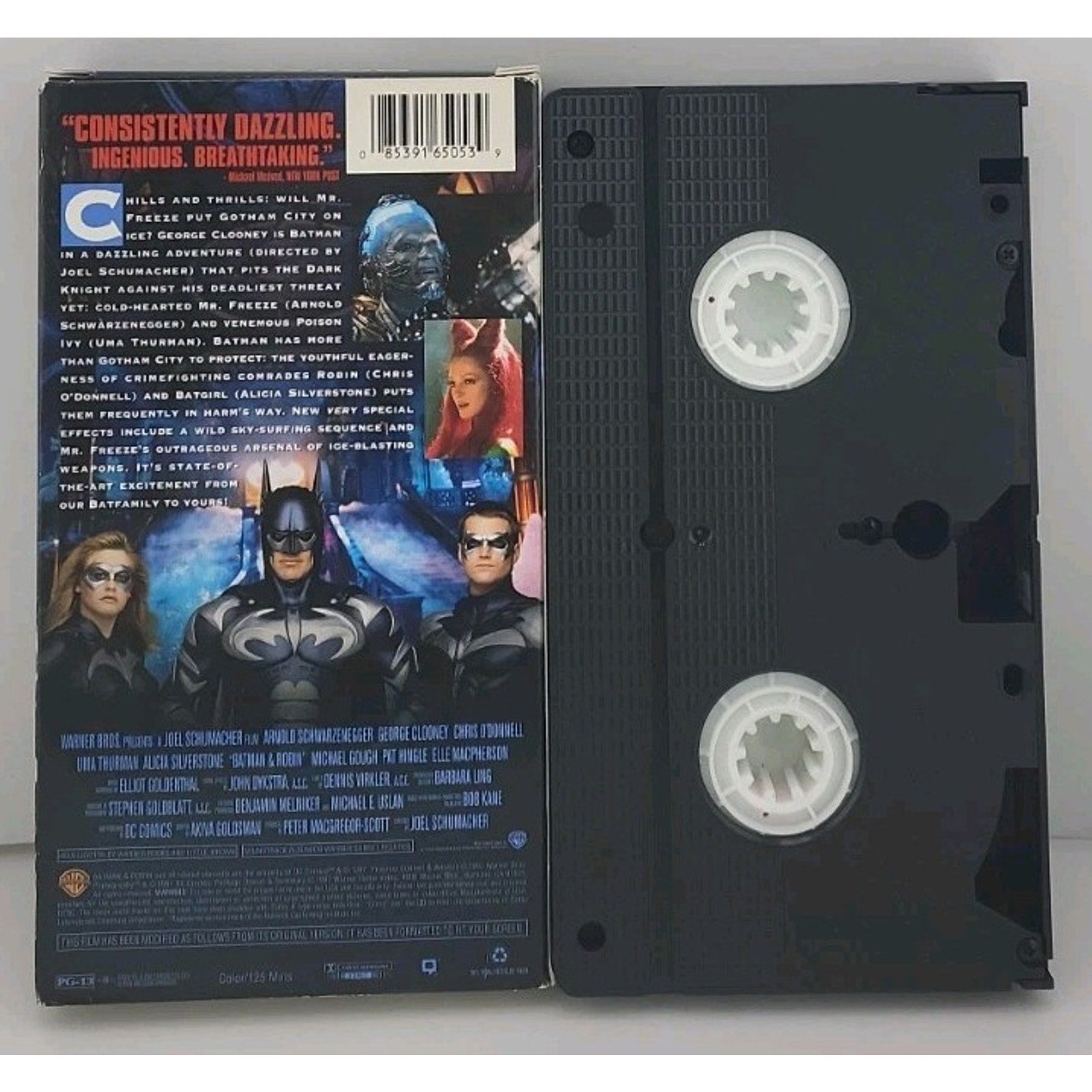 Batman & Robin VHS 1997 Video Tape Mr. Freeze Arnold Schwarzenegger Uma Thurman