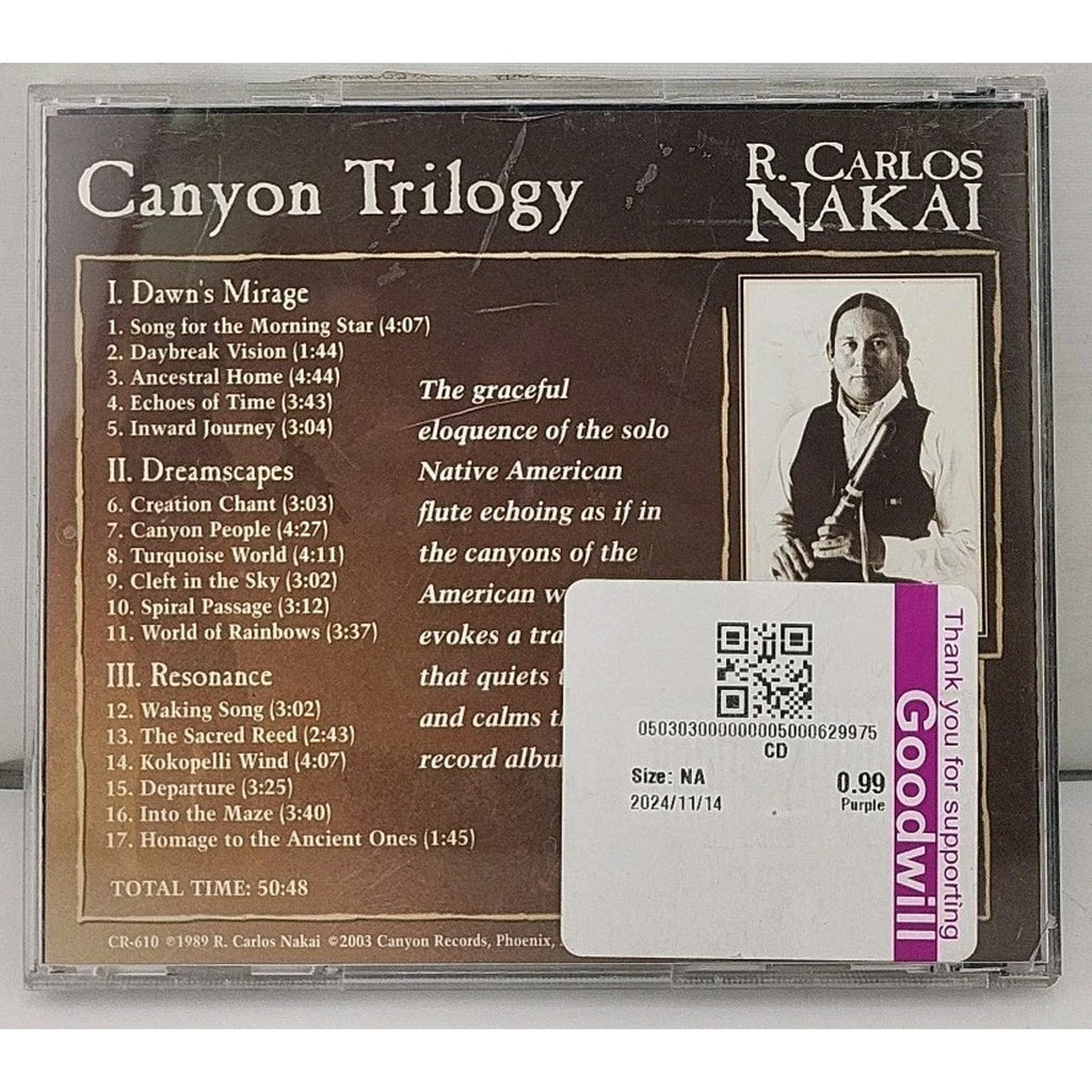 Canyon Trilogy by Nakai, R Carlos (CD, 2015)