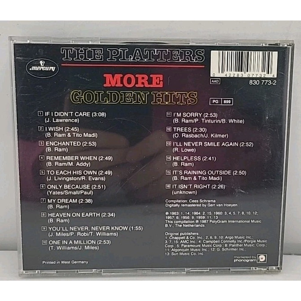 More Golden Hits by The Platters (CD, Dec-1988, Mercury)