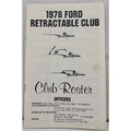 1978 Ford Retractable Club - Club Roster