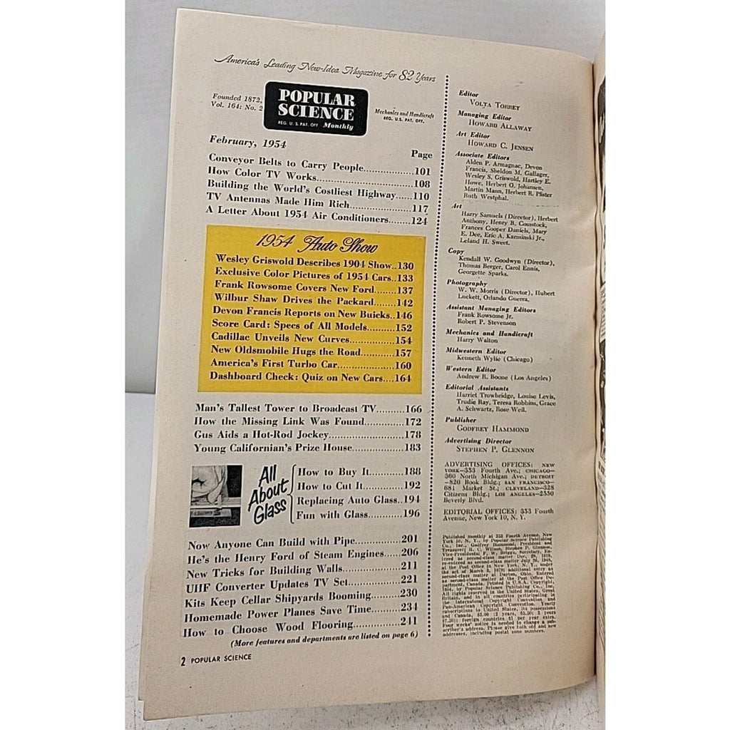 Popular Science Monthly - Mechanics-Autos-Homebuilding - February 1954 - Vol.164