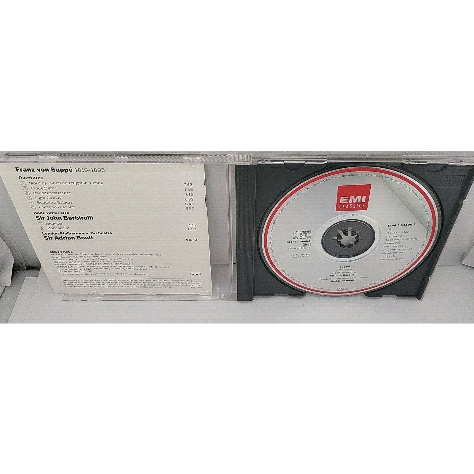 Suppé Overtures Barbirolli - Boult CD