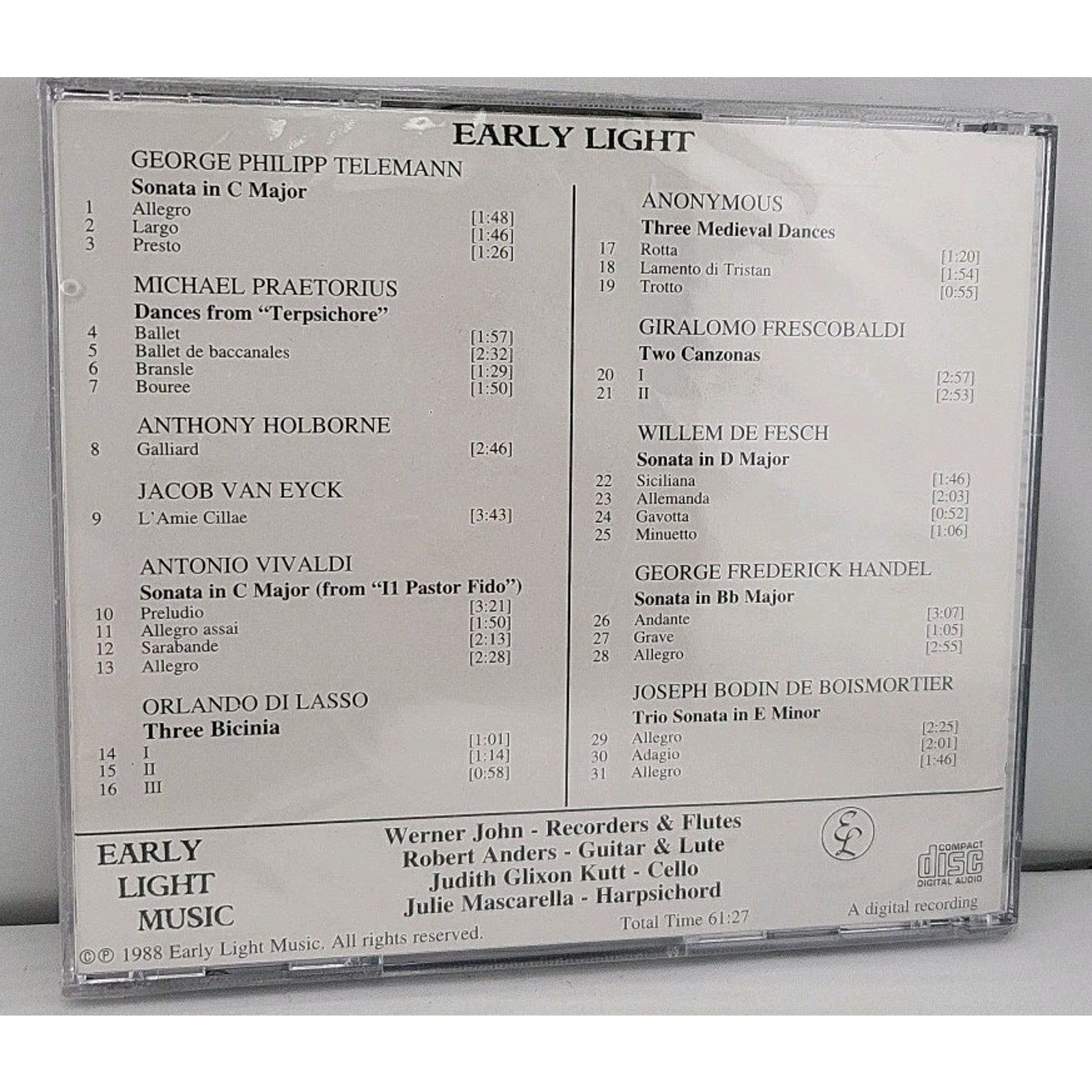 Early Light - Vivaldi / Telemann / Handel / Praetorius CD