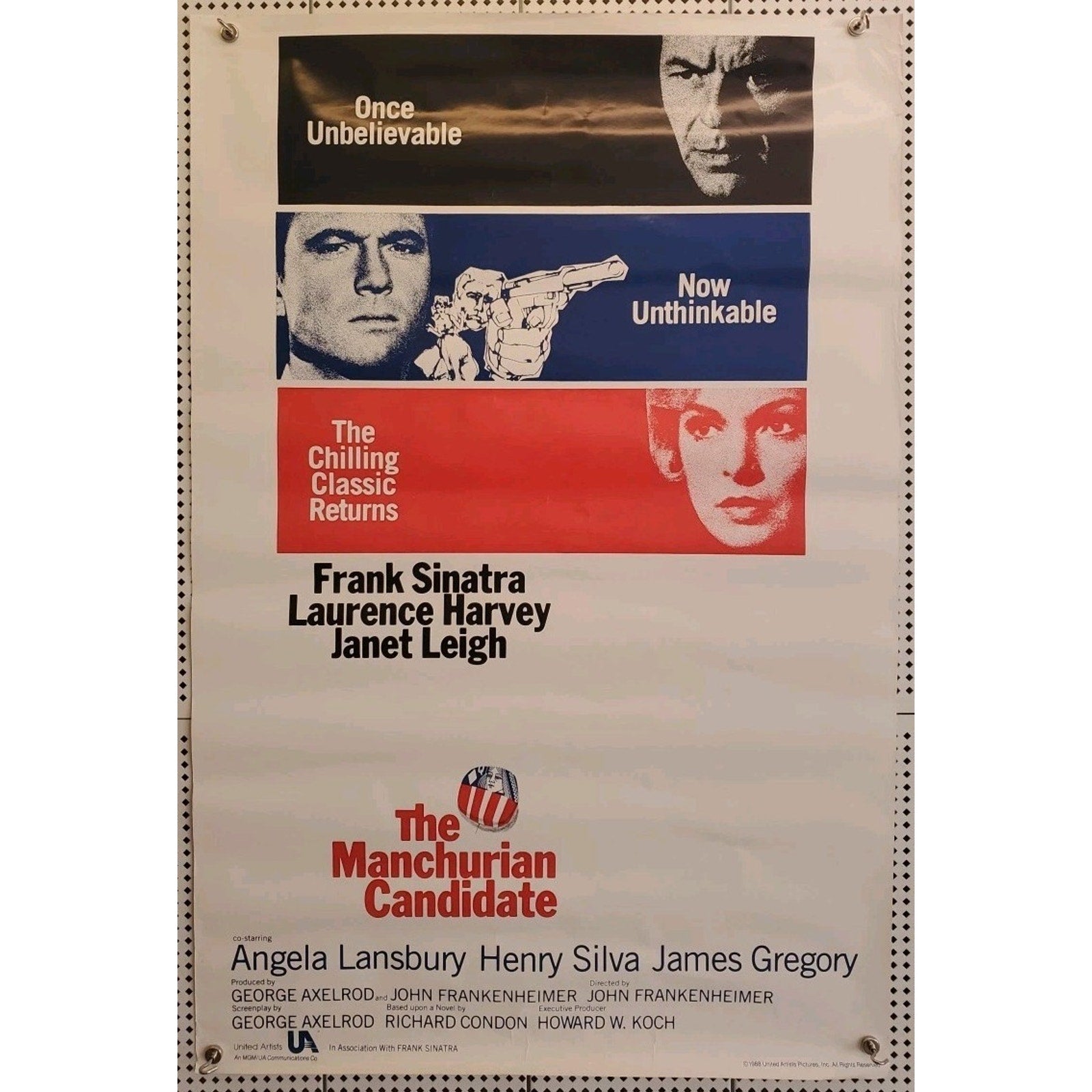 The Manchurian Candidate Movie Poster 27 x 40S/S Frank Sinatra Janet Leigh