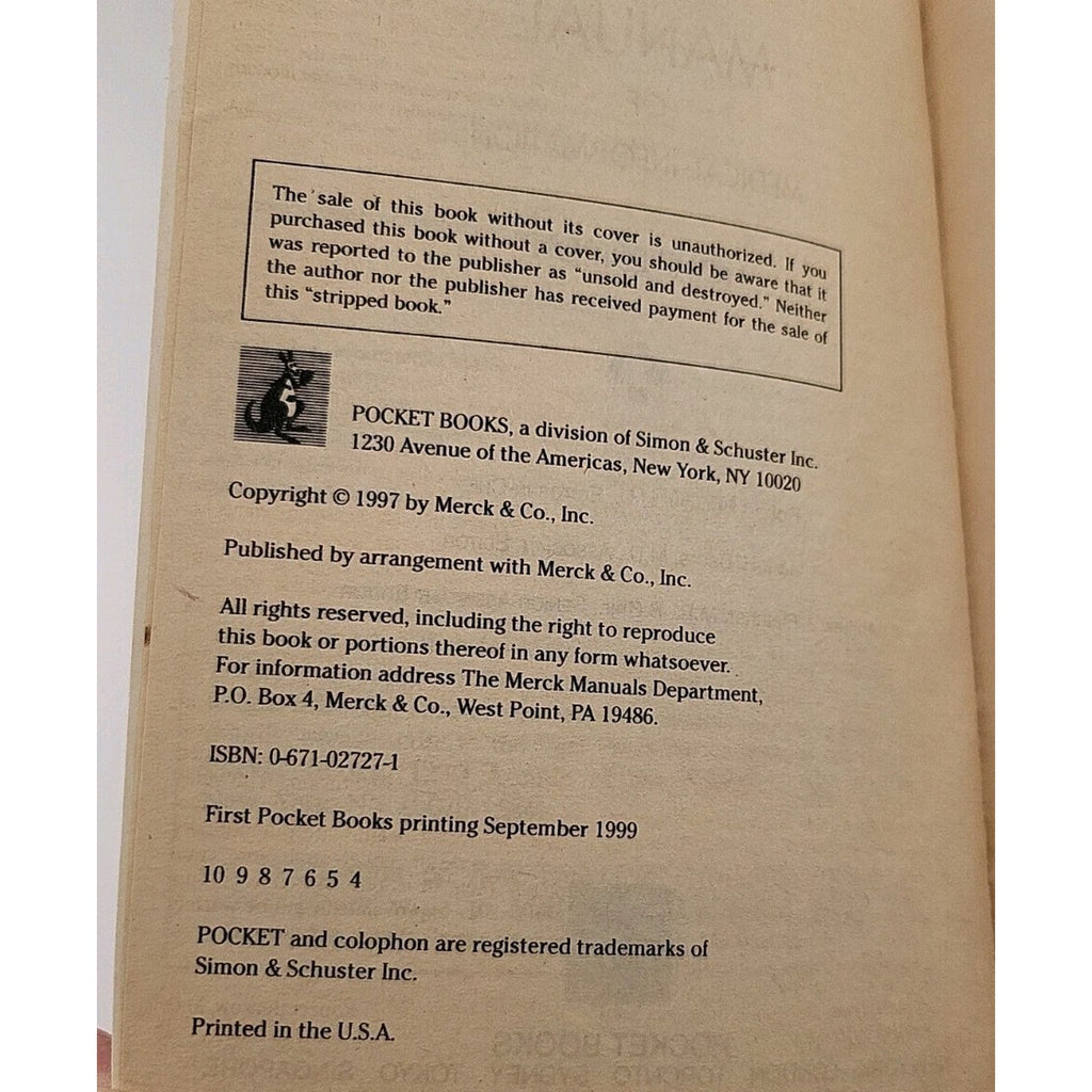 Merck Manual of Medical Information by Robert Berkow (1999, Mass Market)