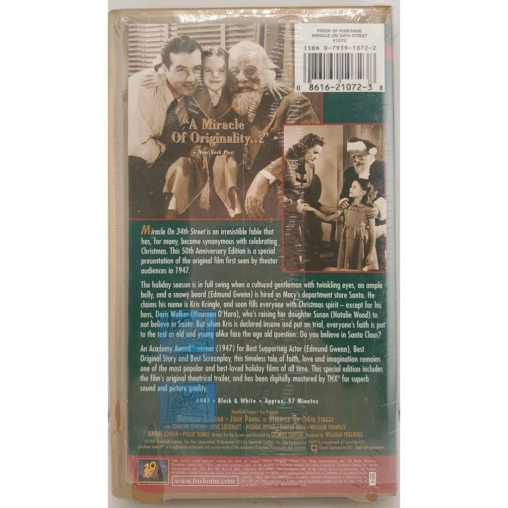 Miracle on 34th Street (VHS, 1997, 50th Anniversary Edition) *Brand New*