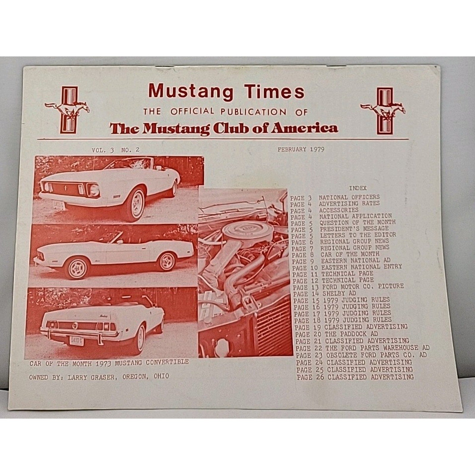 Mustang Times Magazine - Mustang Club Of America - February 1979 - Vol. 3 No. 2
