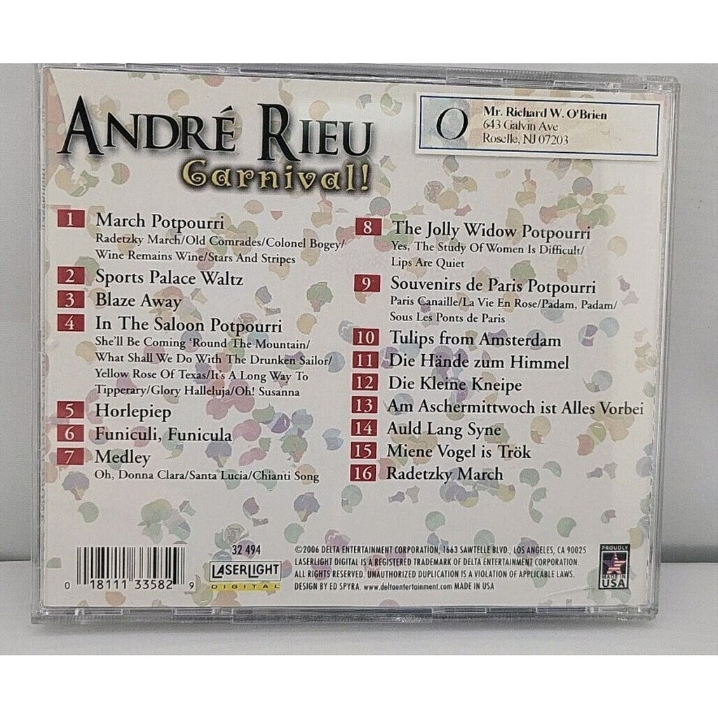 Carnival! by Andre Rieu (2006 CD)