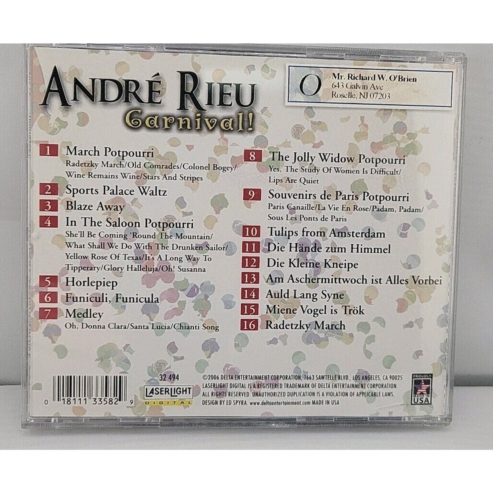 Carnival! by Andre Rieu (2006 CD)