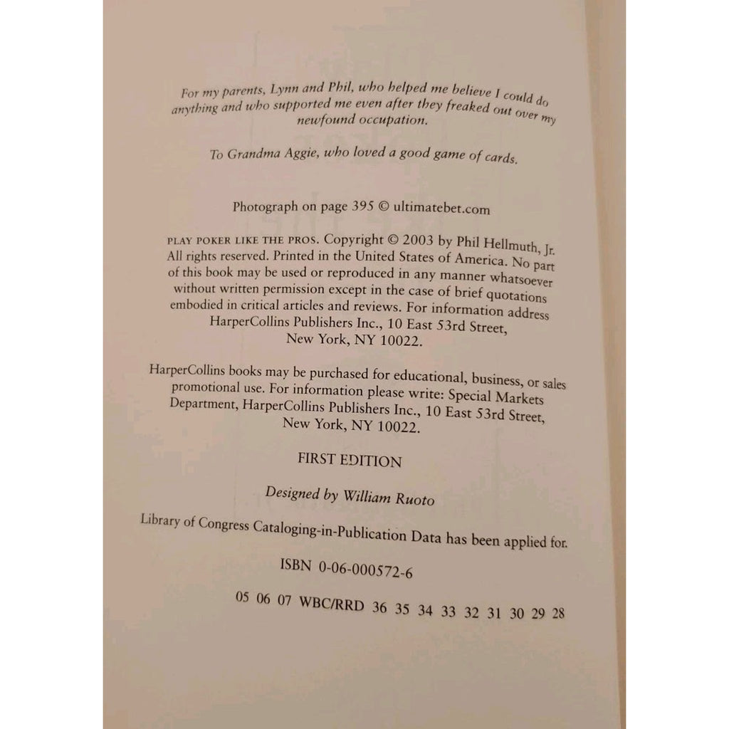 Play Poker Like the Pros by Phil Hellmuth and Phil Hellmuth Jr. (2003, Trade...