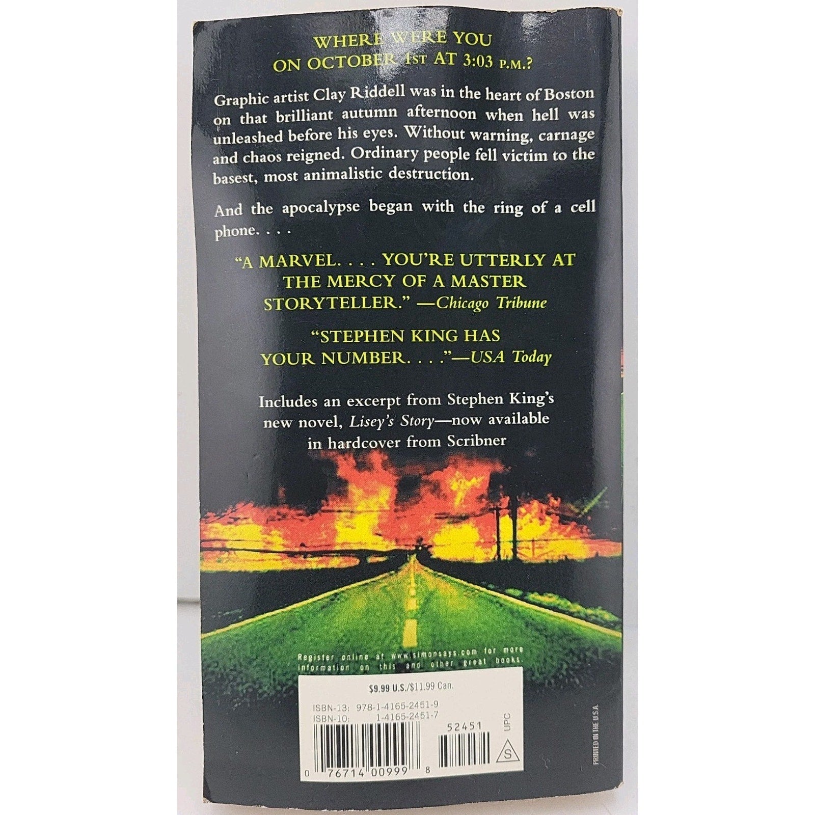 Cell By Stephen King (Paperback) 1st Edition