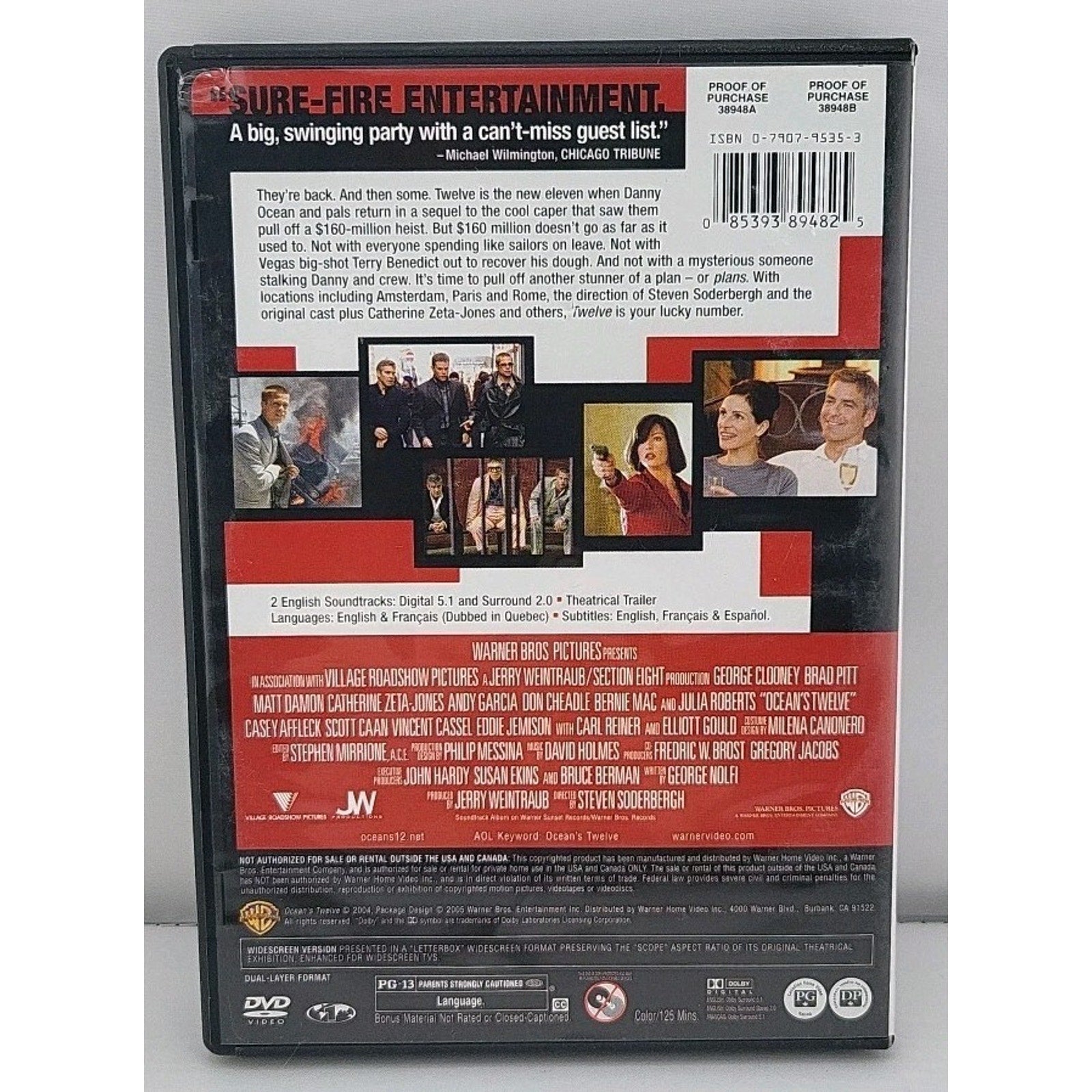 Ocean's Twelve (DVD, 2004)