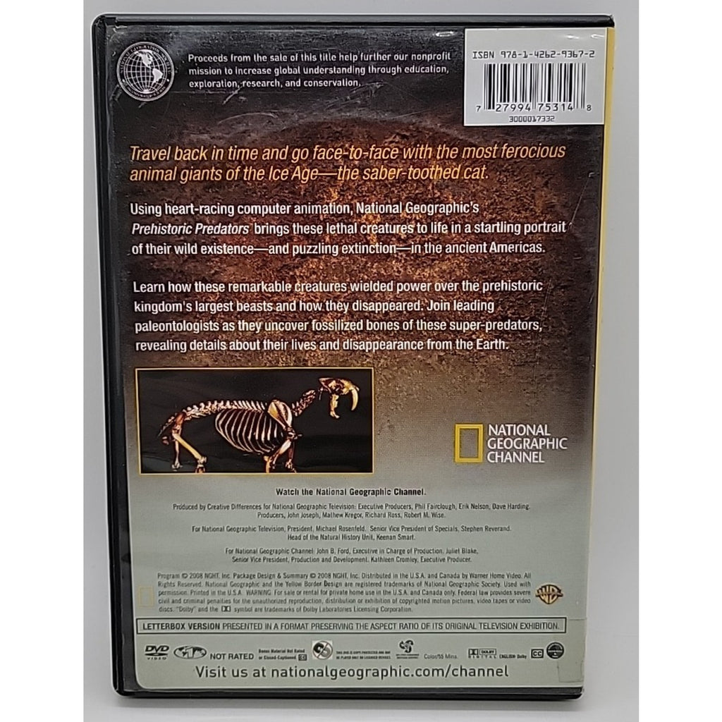 Prehistoric Predators Sabertooth (DVD, 2008) National Geographic Channel