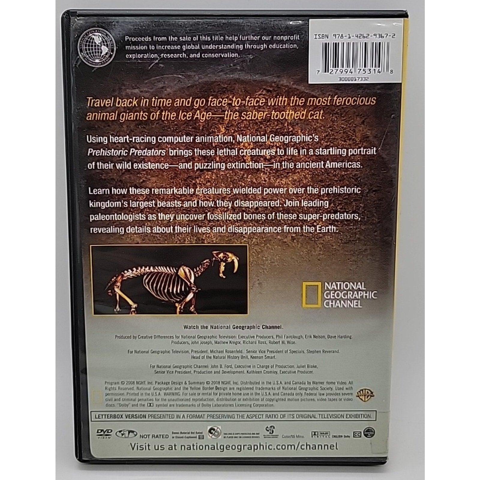 Prehistoric Predators Sabertooth (DVD, 2008) National Geographic Channel
