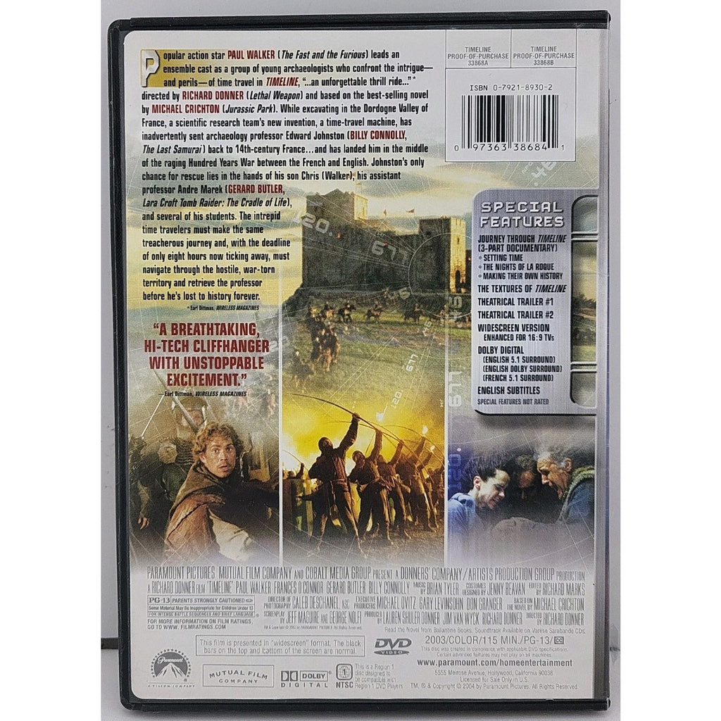 Timeline (DVD, 2004, Widescreen)