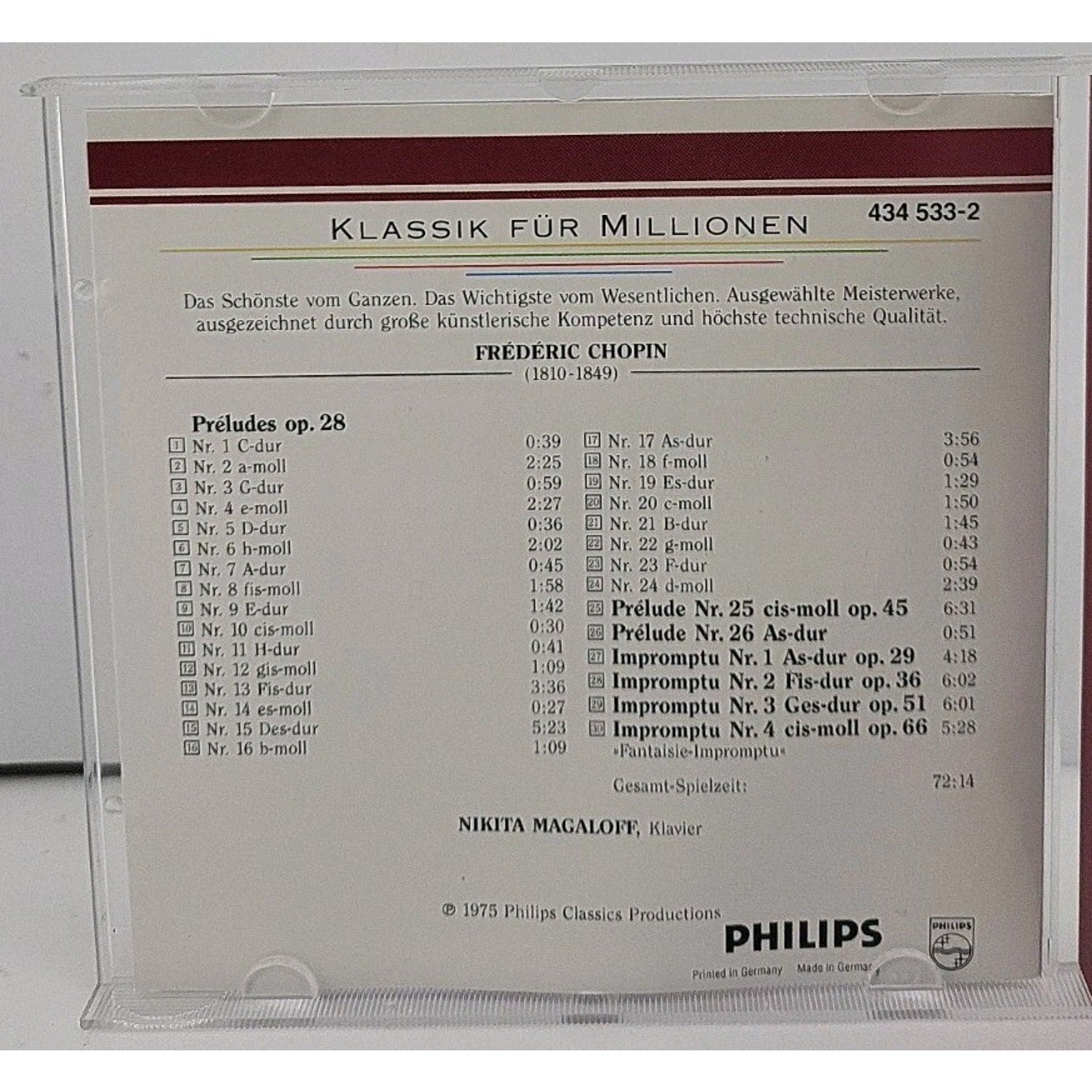 Chopin - CD - Preludes, op. 28/Nr. 25, op. 45/Nr. 26/Impromptus Nr. 1-4, opp....