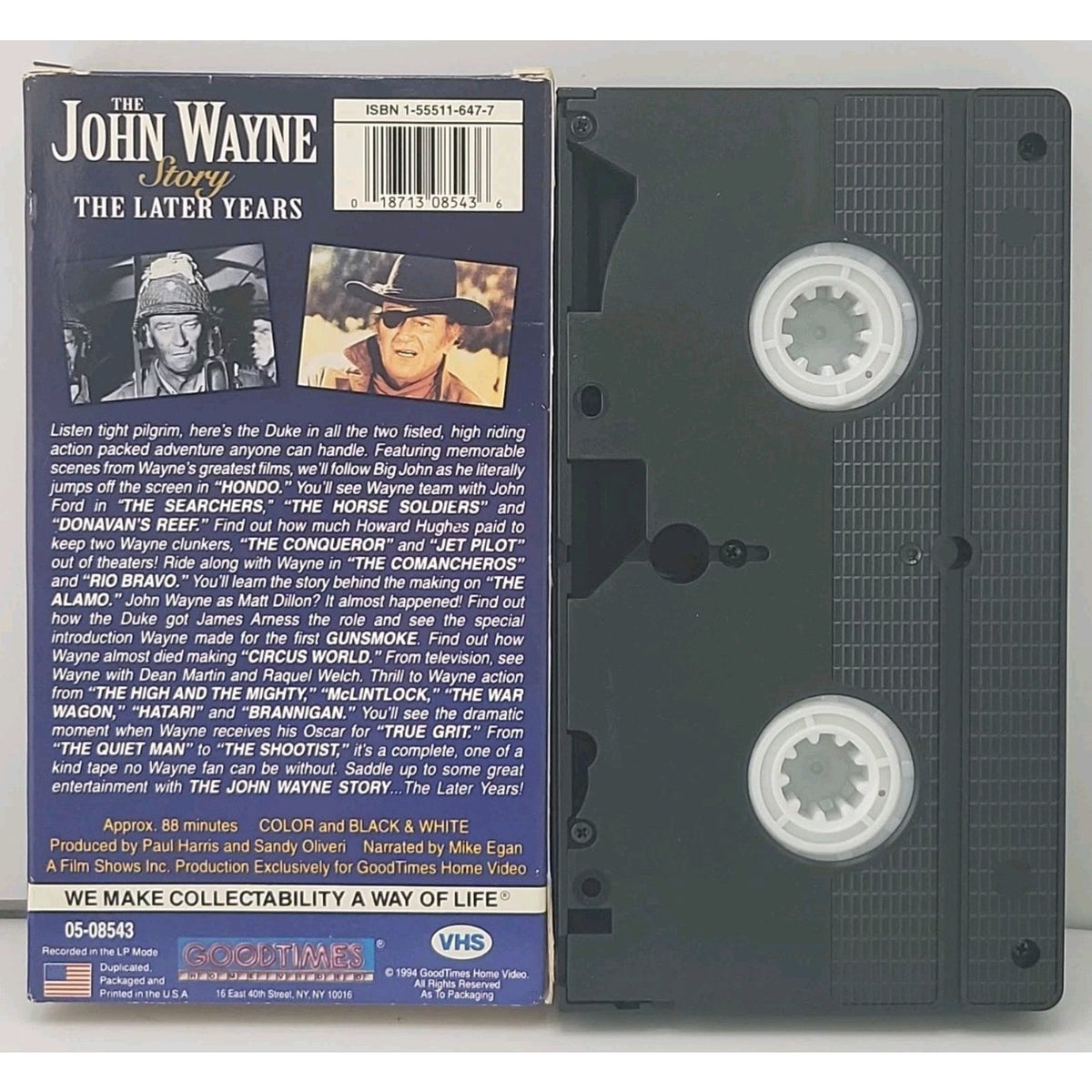 John Wayne Story The Later Years 1994 Goodtimes VHS ~ 018713085436