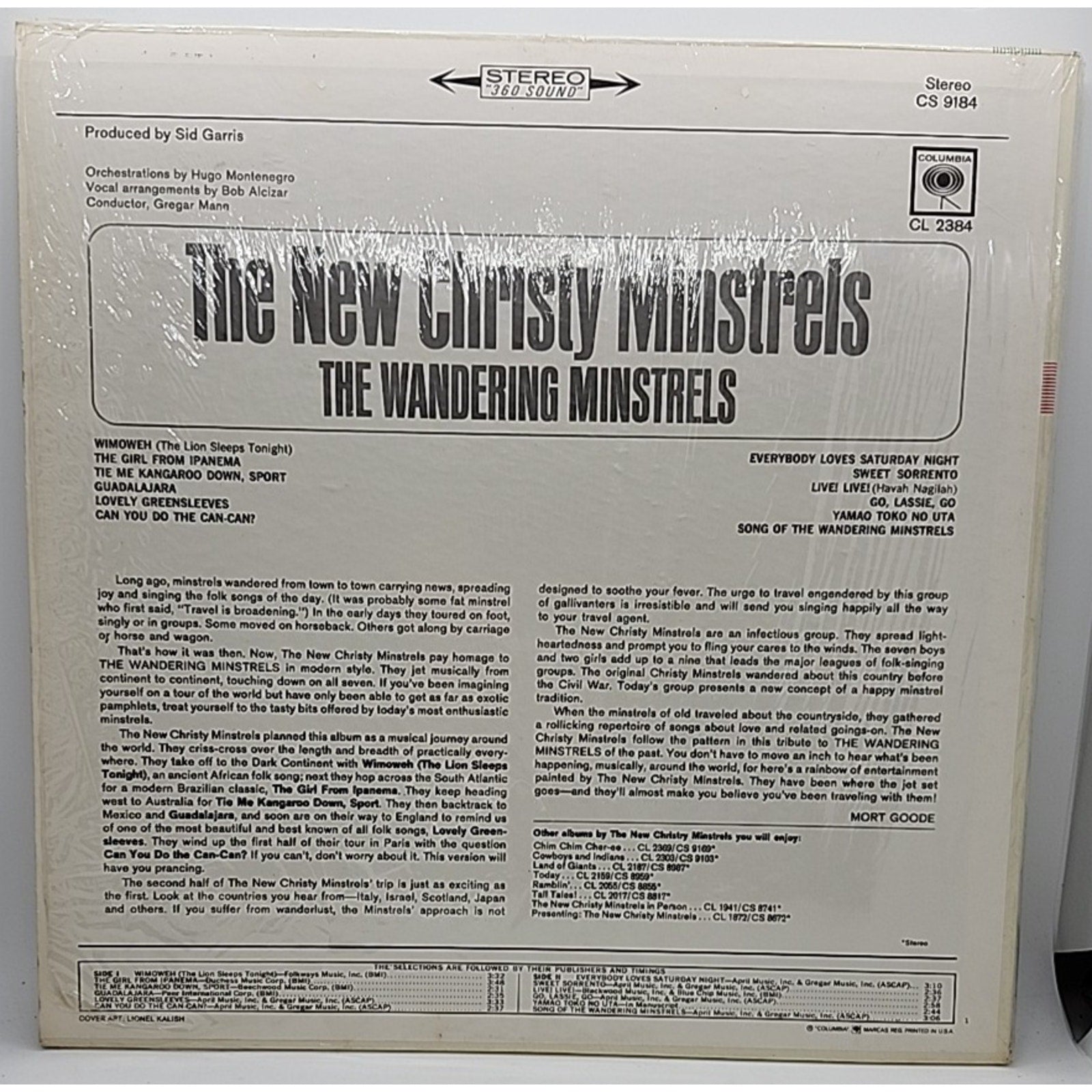 The New Christy Minstrels: The Wandering Minstrels 12" 33 RPM (Record)