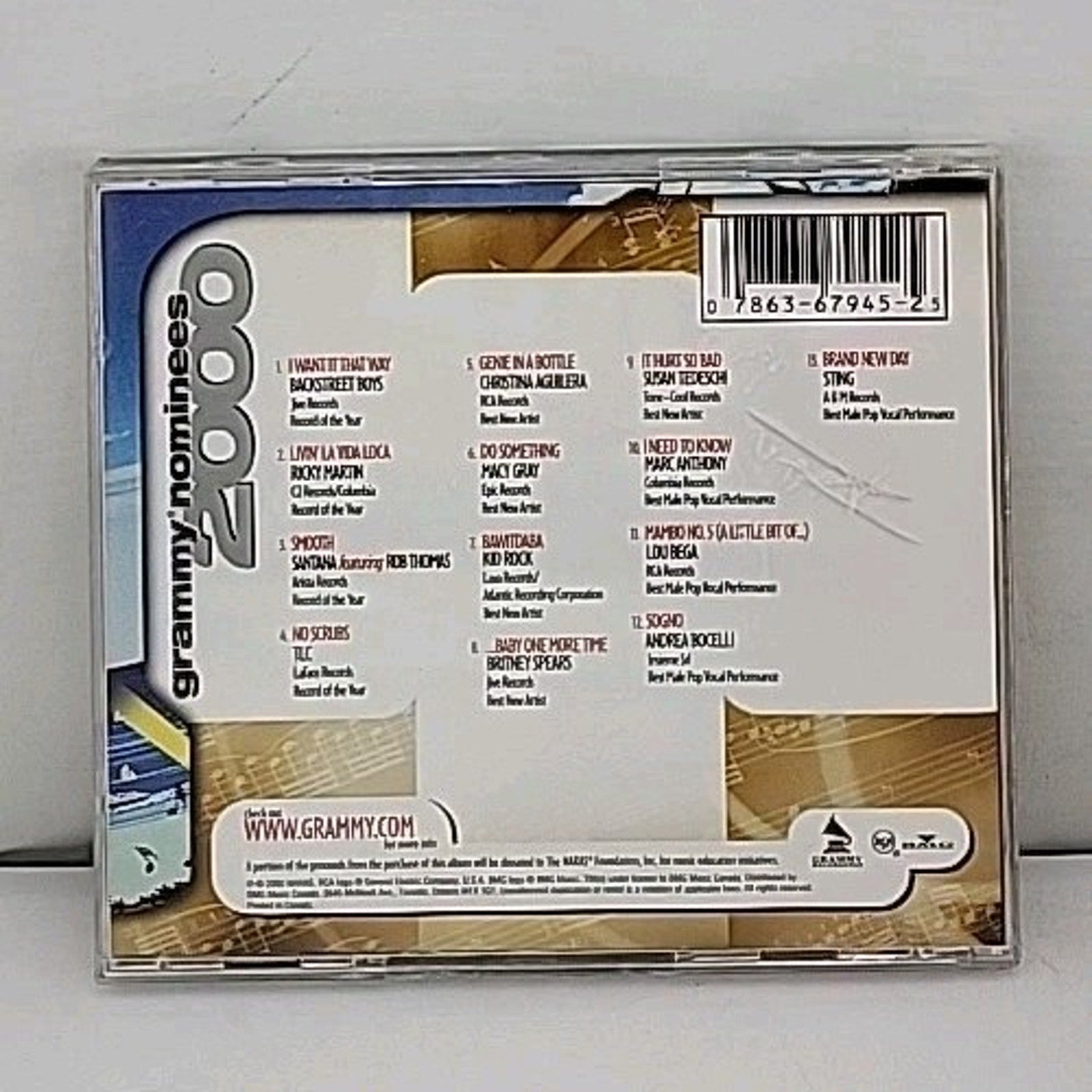 2000 Grammy Pop Nominees by Various (CD, 2000)