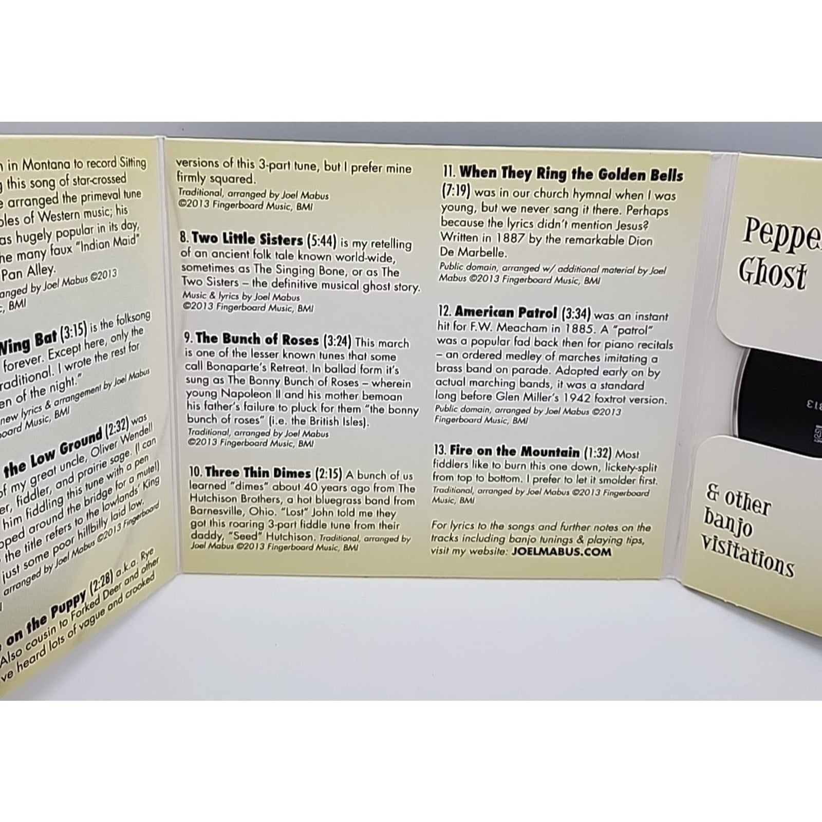 Pepper's Ghost & Other Banjo Visitations [Digipak] by Joel Mabus (CD, 2013)