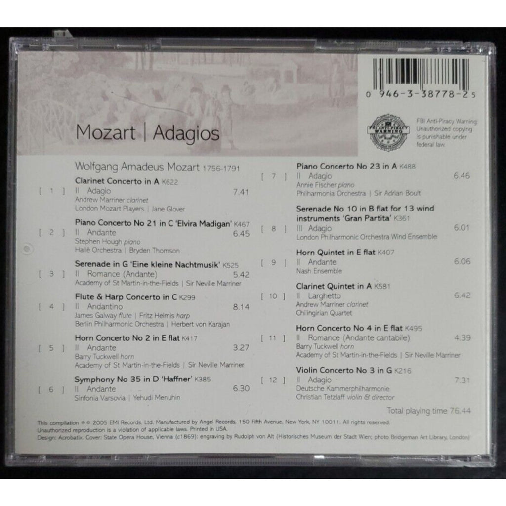 Mozart: Adagios (CD, Oct-2006, New Classical Adventure)