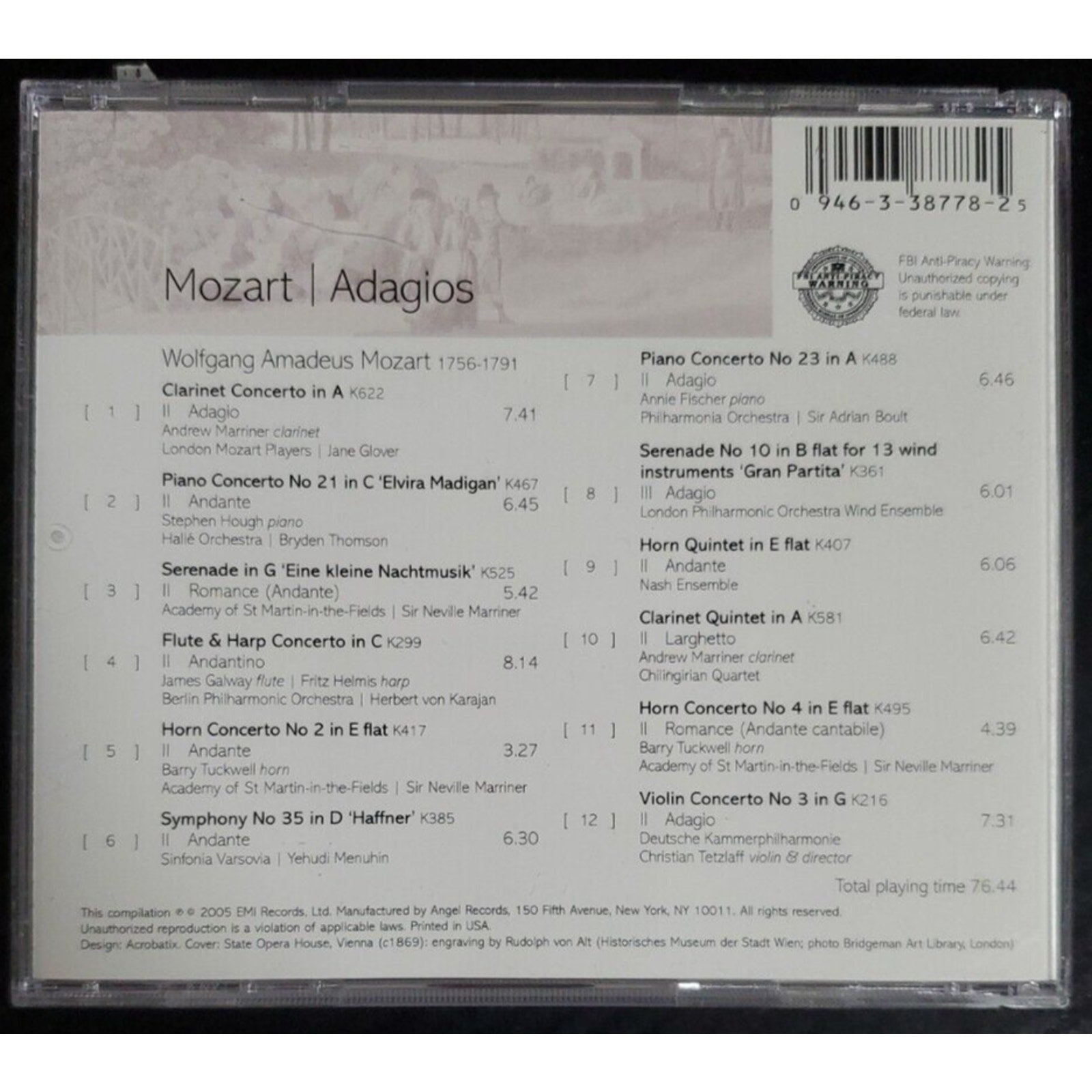 Mozart: Adagios (CD, Oct-2006, New Classical Adventure)