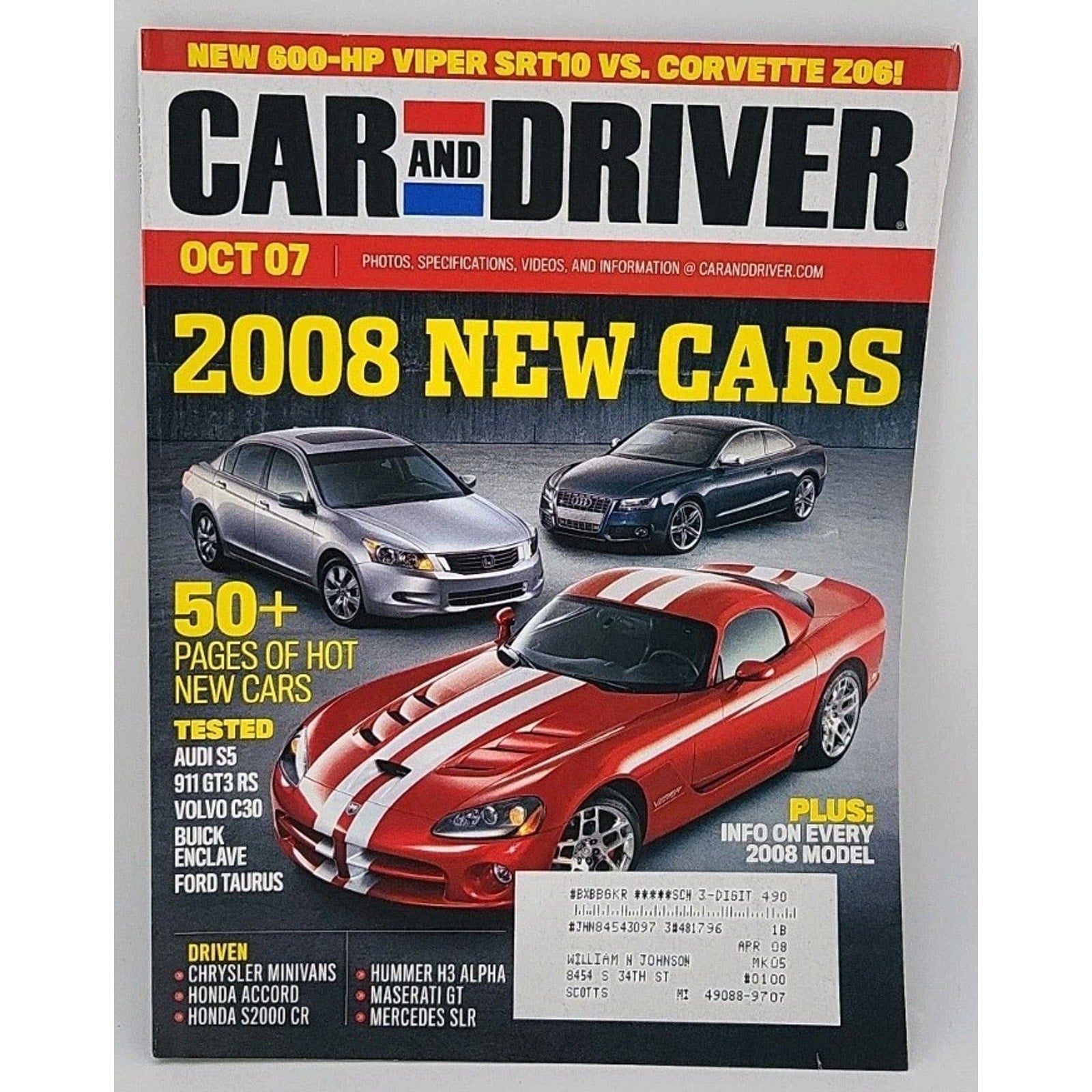 Car And Driver Magazine - October 2007 - Vol. 53 No. 4
