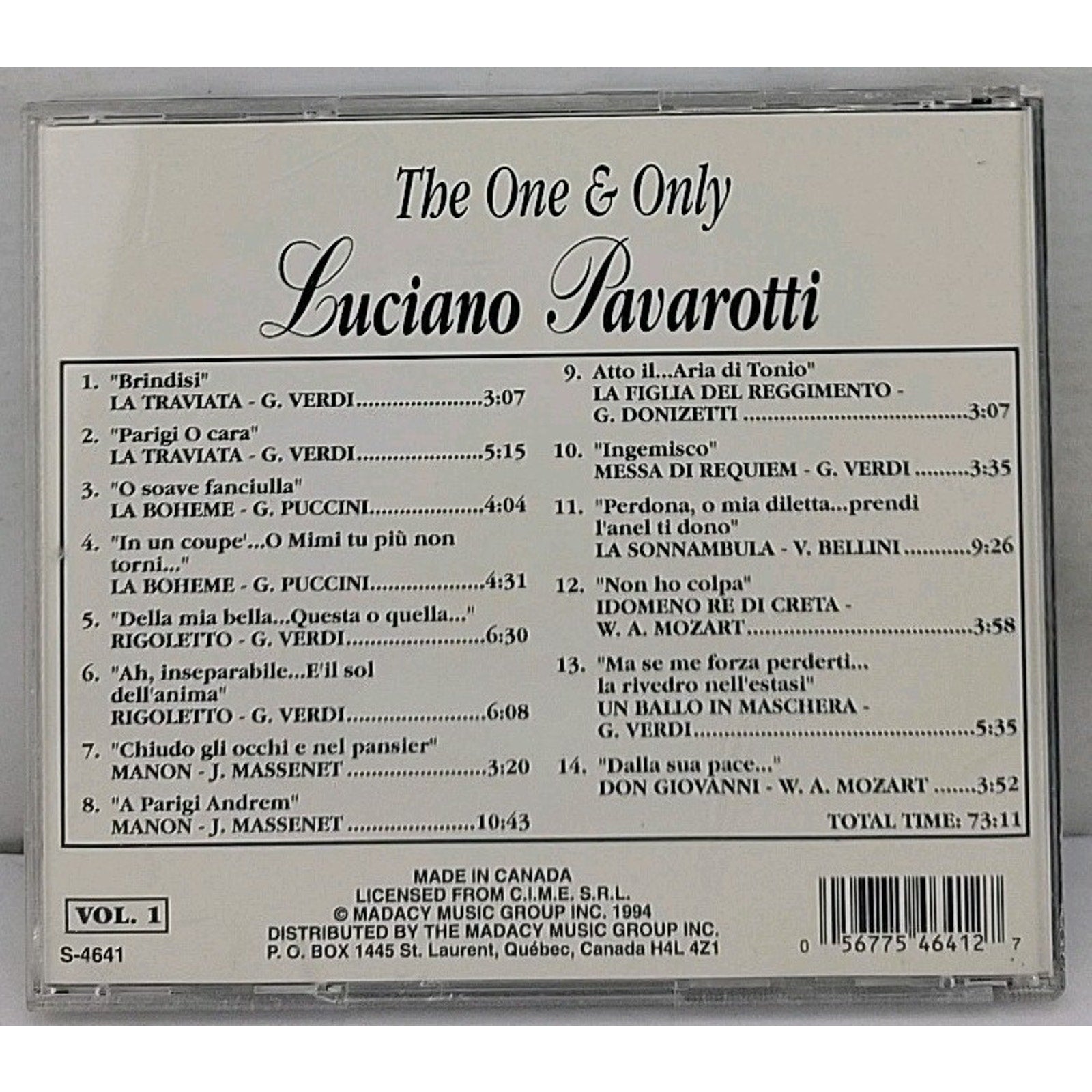 The One & Only Luciano Pavarotti Vol.1 CD