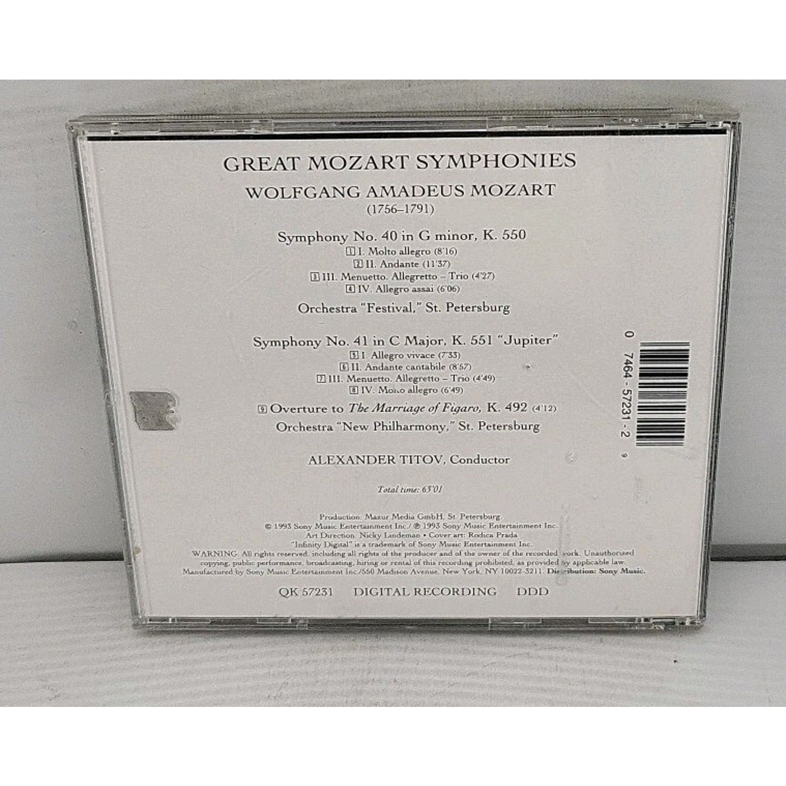 Great Symphonies 40 & 41 "Jupiter" by Classical Kids (CD, 1994)