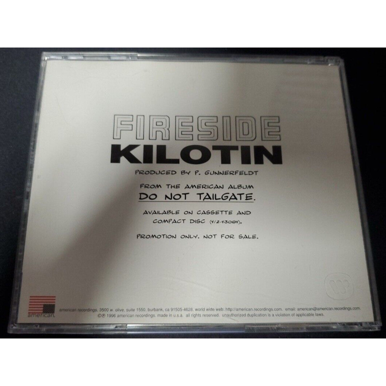 Fireside Kilotin 1996 USA ULTRA RARE PROMO Radio DJ (CD)