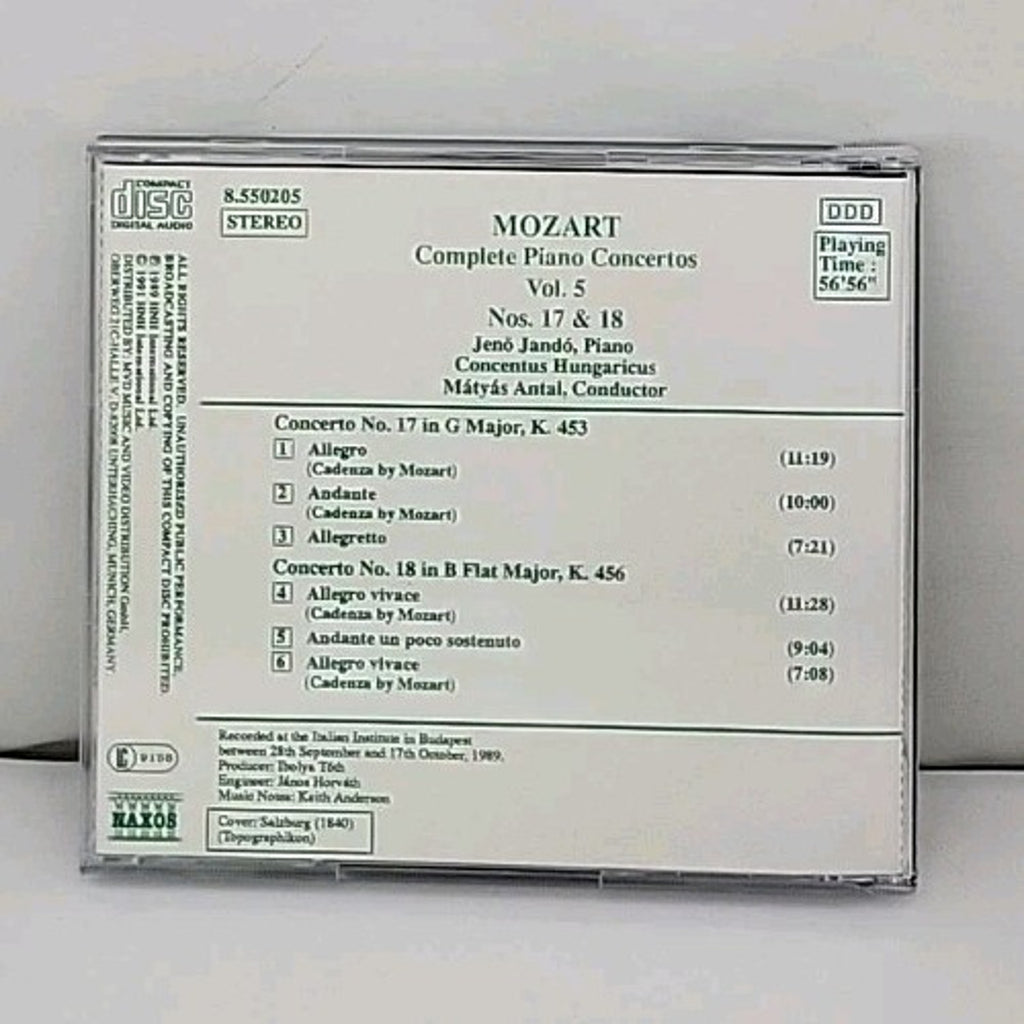Mozart Complete Piano Concertos - Vol. 5 - Nos. 17 & 18 CD