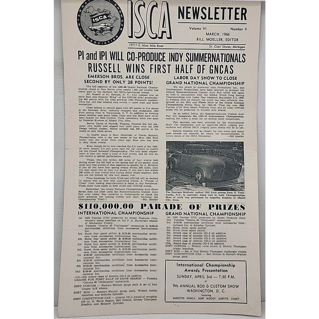 ISCA Newsletter March 1966 Volume VI Number 4