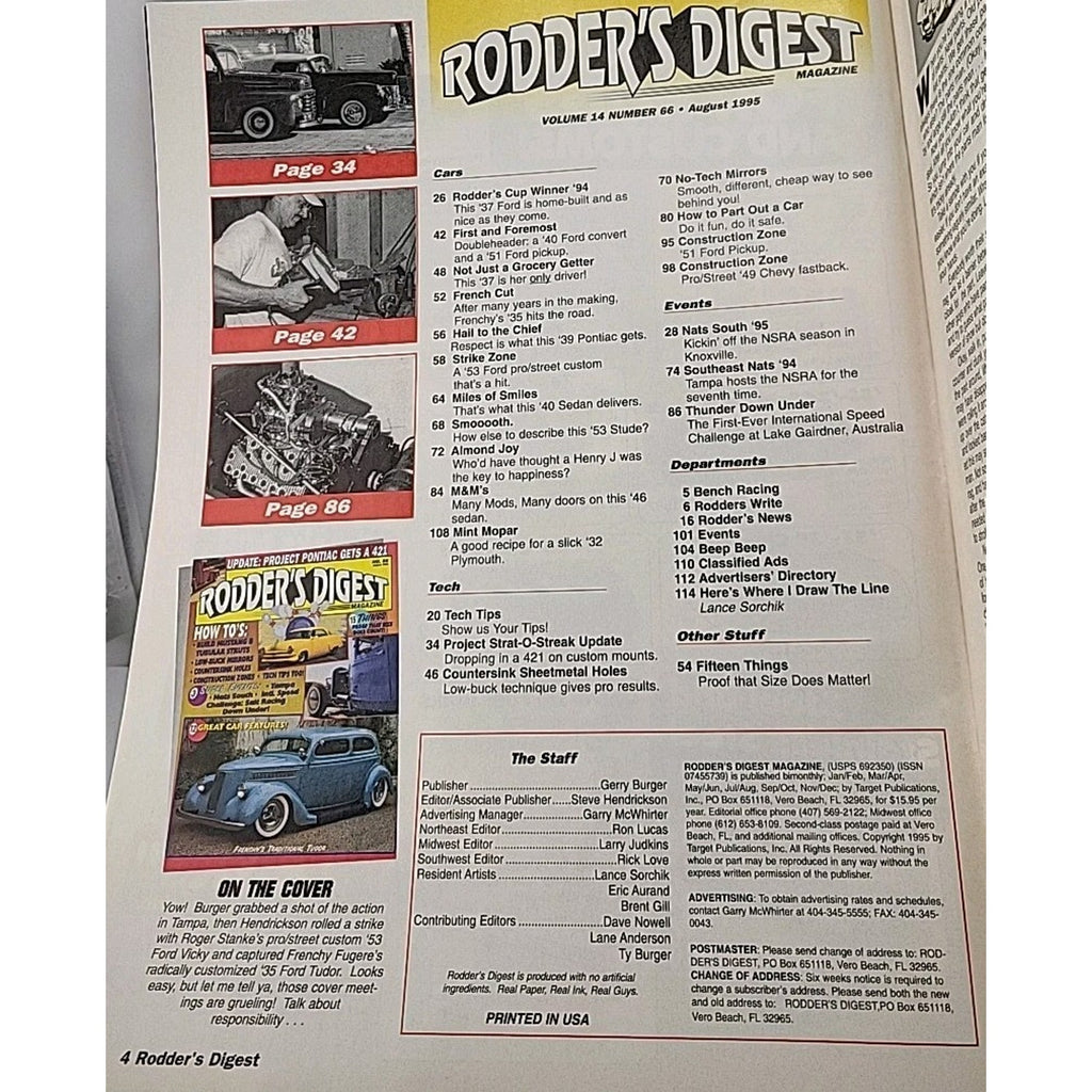 Rodder's Digest Magazine August 1995 Volume 14 Number 66