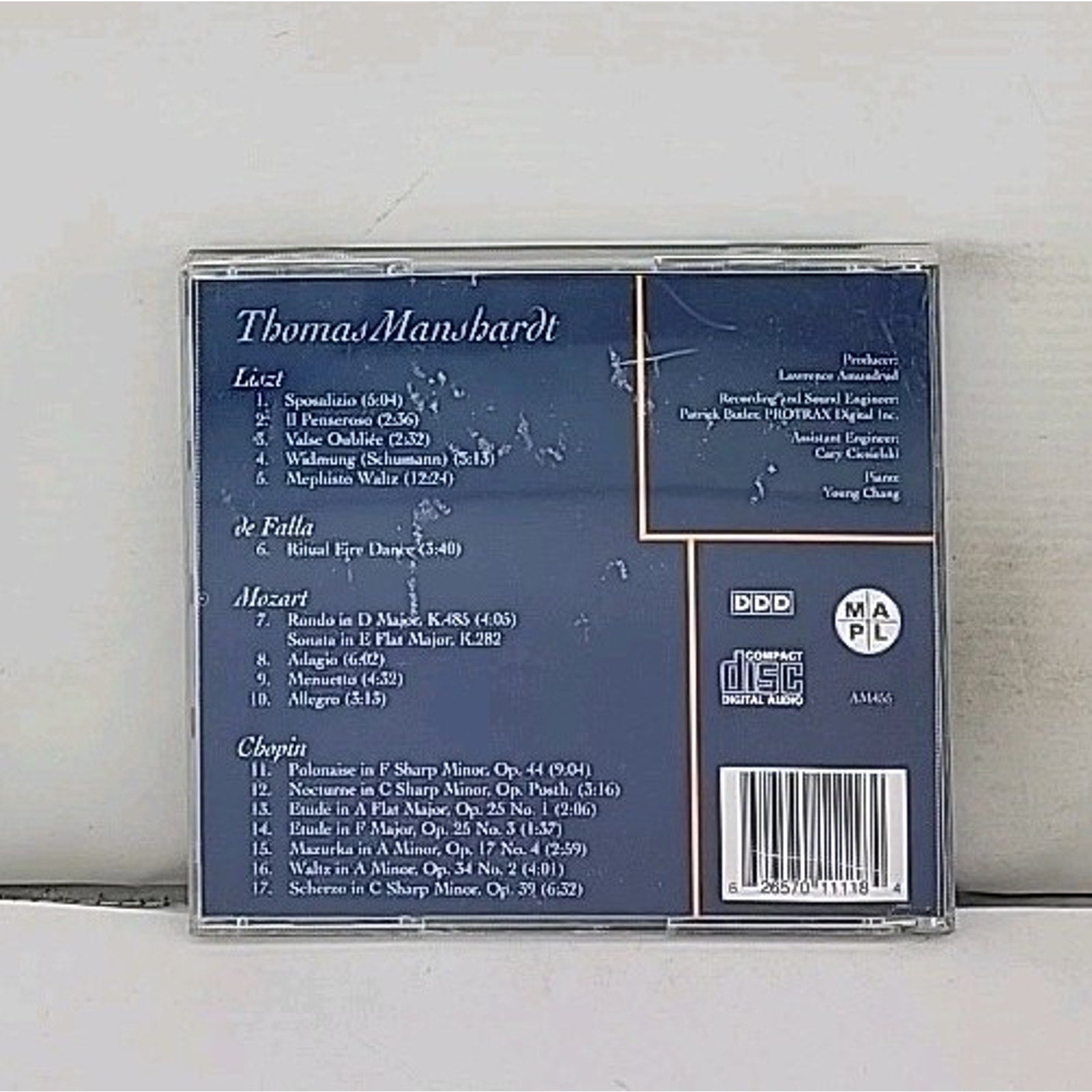 Thomas Manshardt CD - Liszt Chopin Mozart De Falla