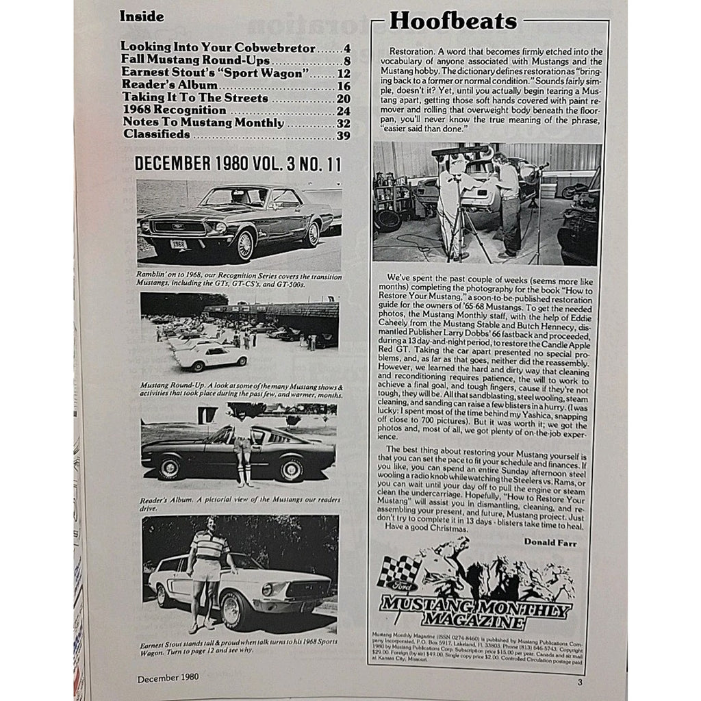 Mustang Monthly Magazine - December 1980 - Vol. 3 No. 11