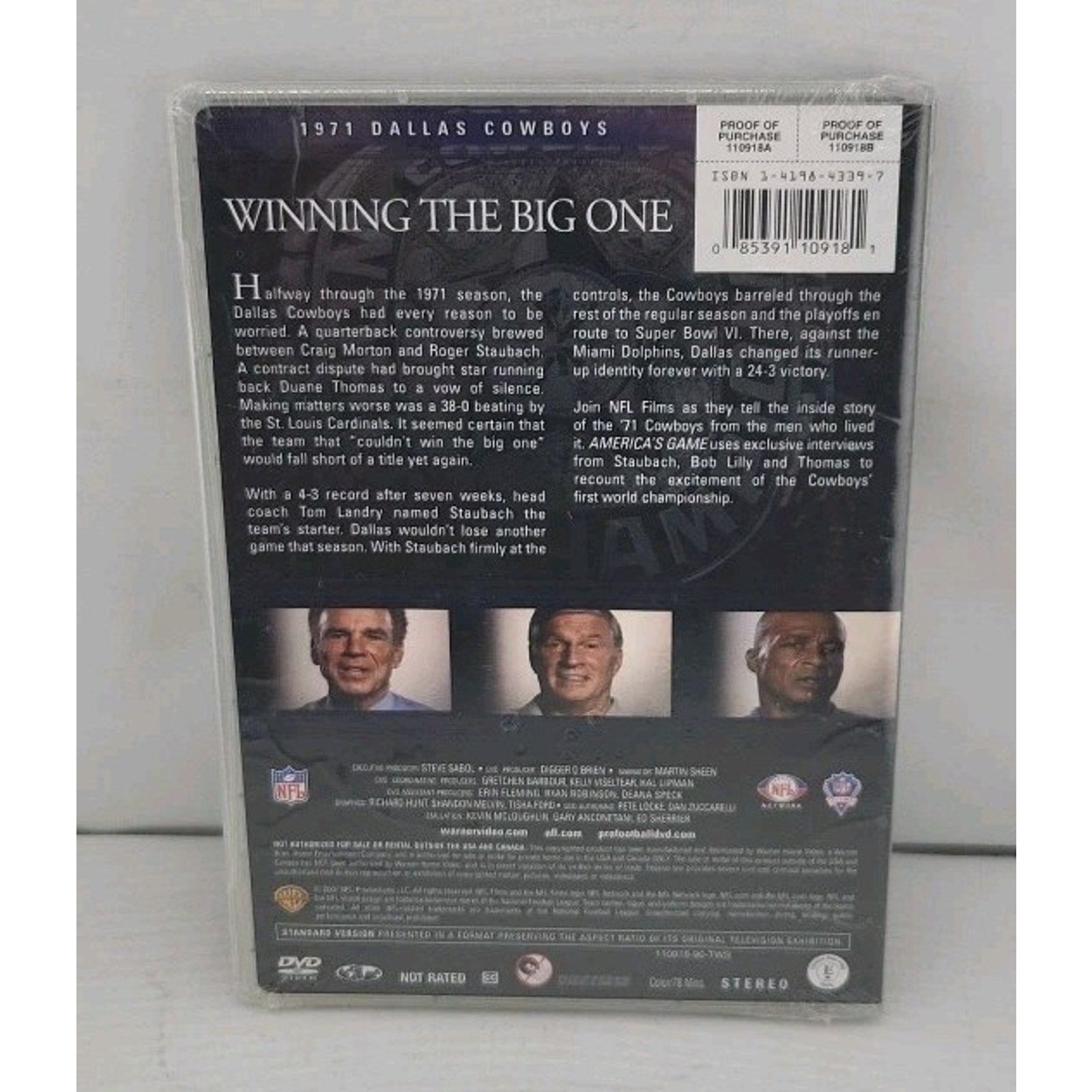 NFL Americas Game - Dallas Cowboys Super Bowl VI (DVD, 2006) *Brand New*
